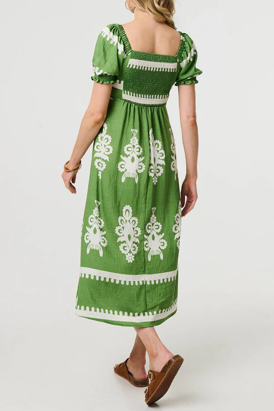 IVY - Printed tie front midi dress