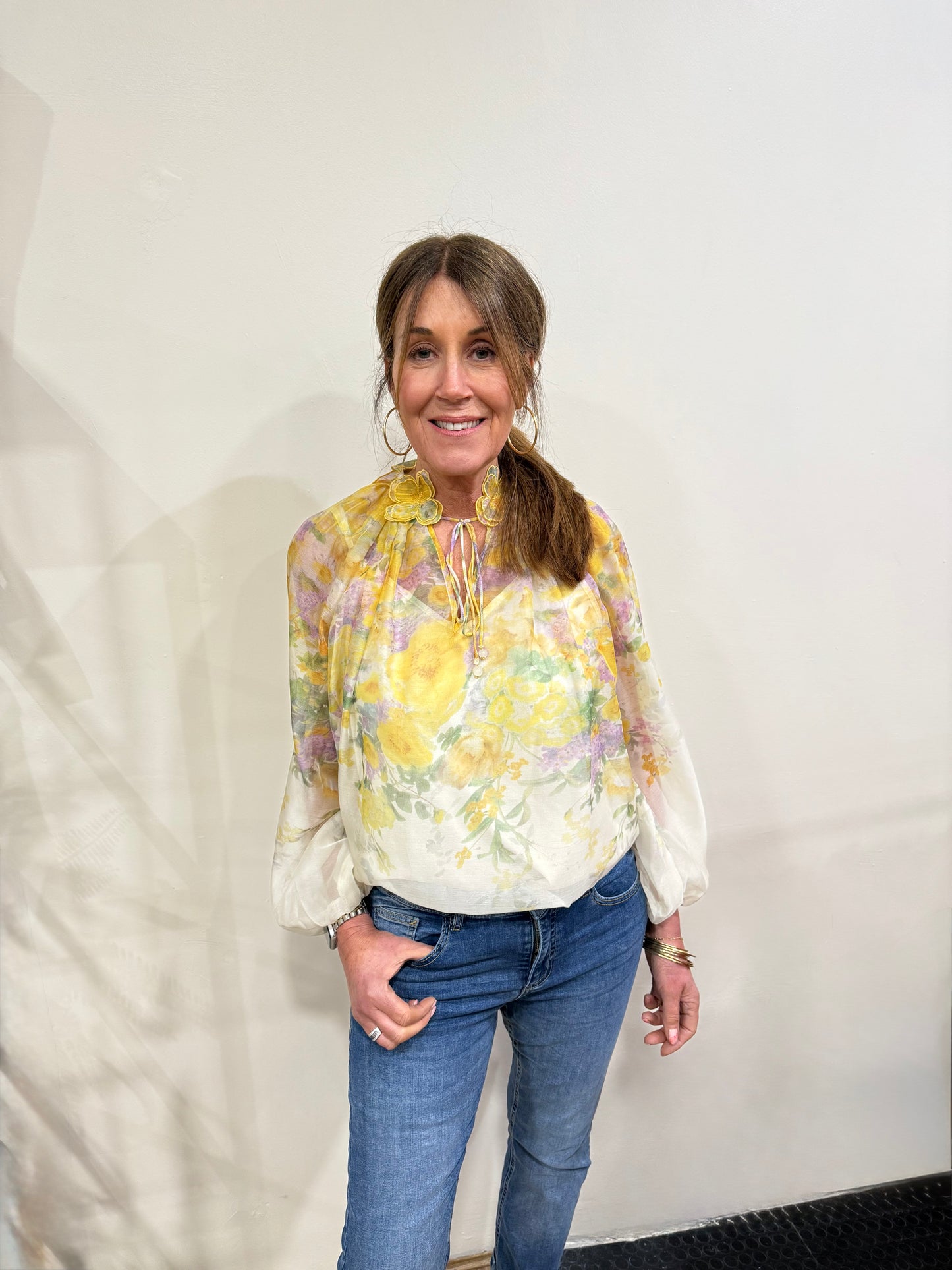 AURORA - Floral chiffon blouse