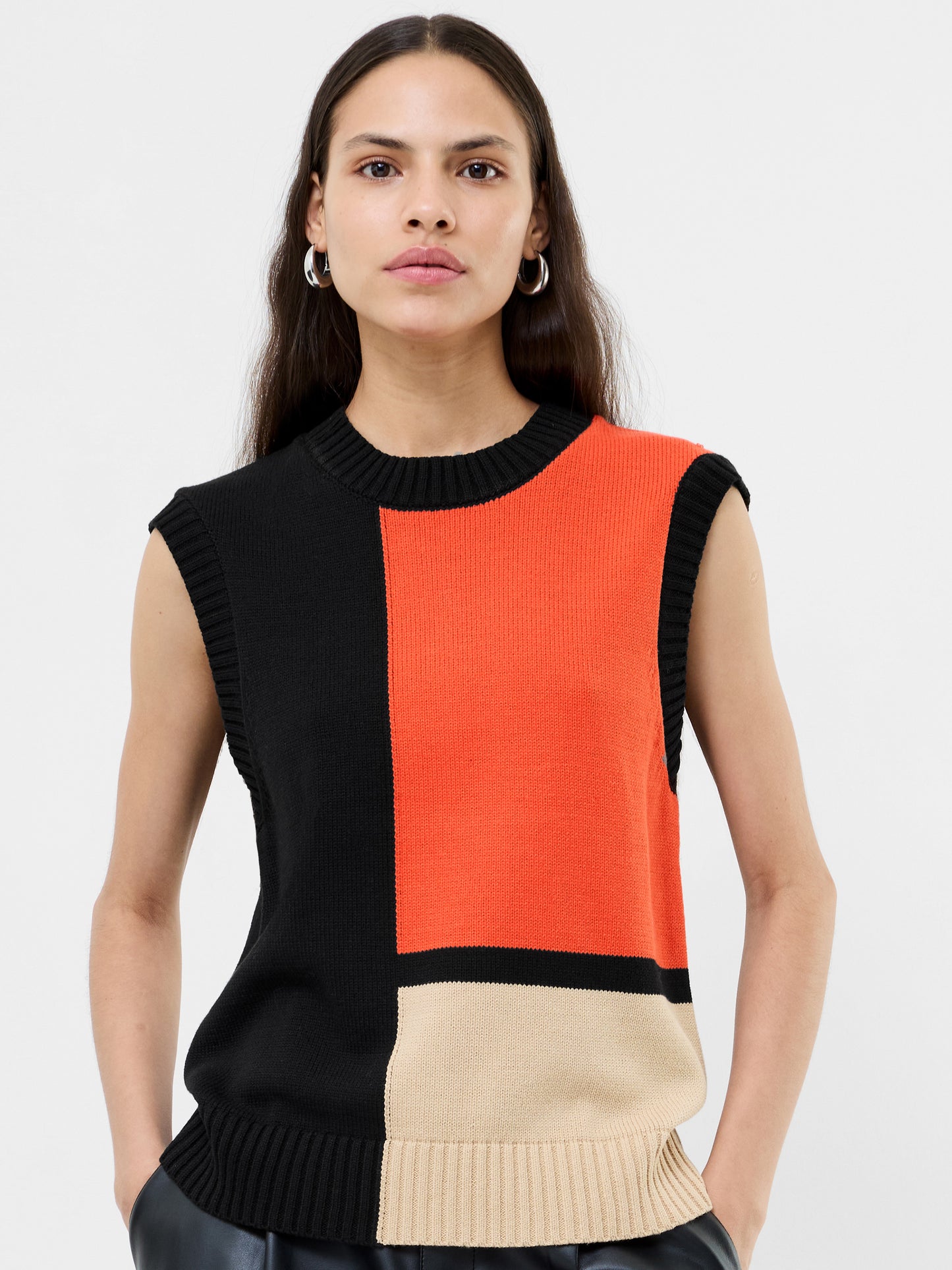 French Connection - 78ZBT - Varli Colour Block Knit Vest Top