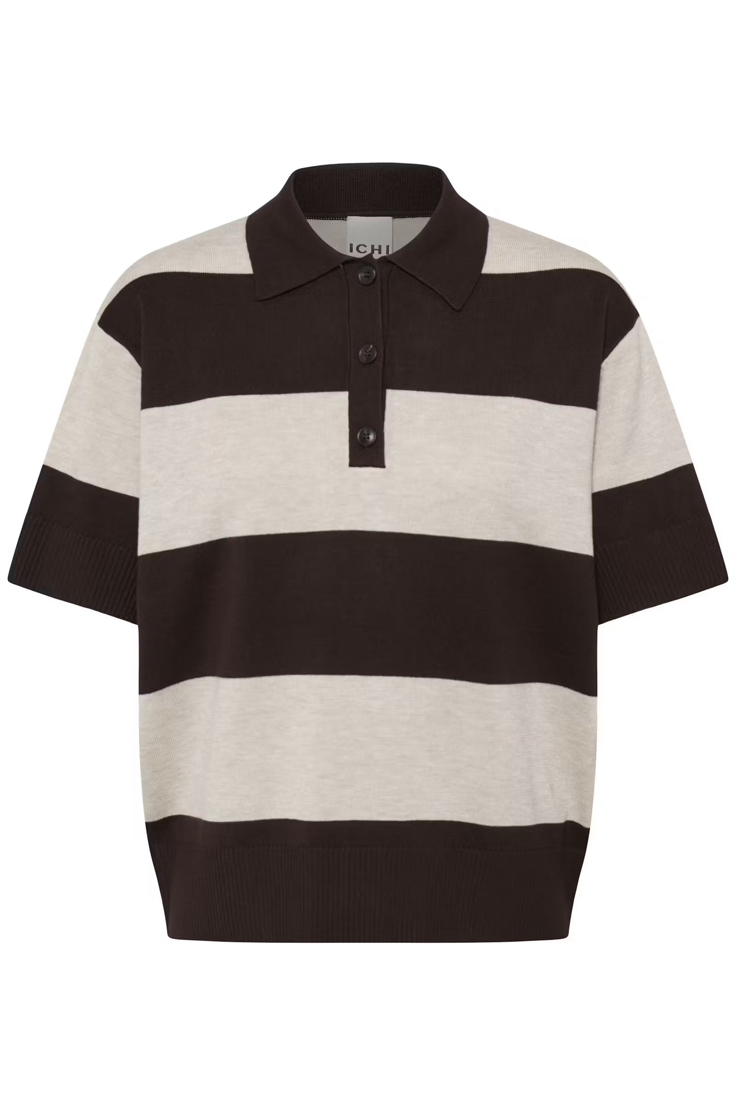 ICHI -LULS - Stripe short sleeve polo