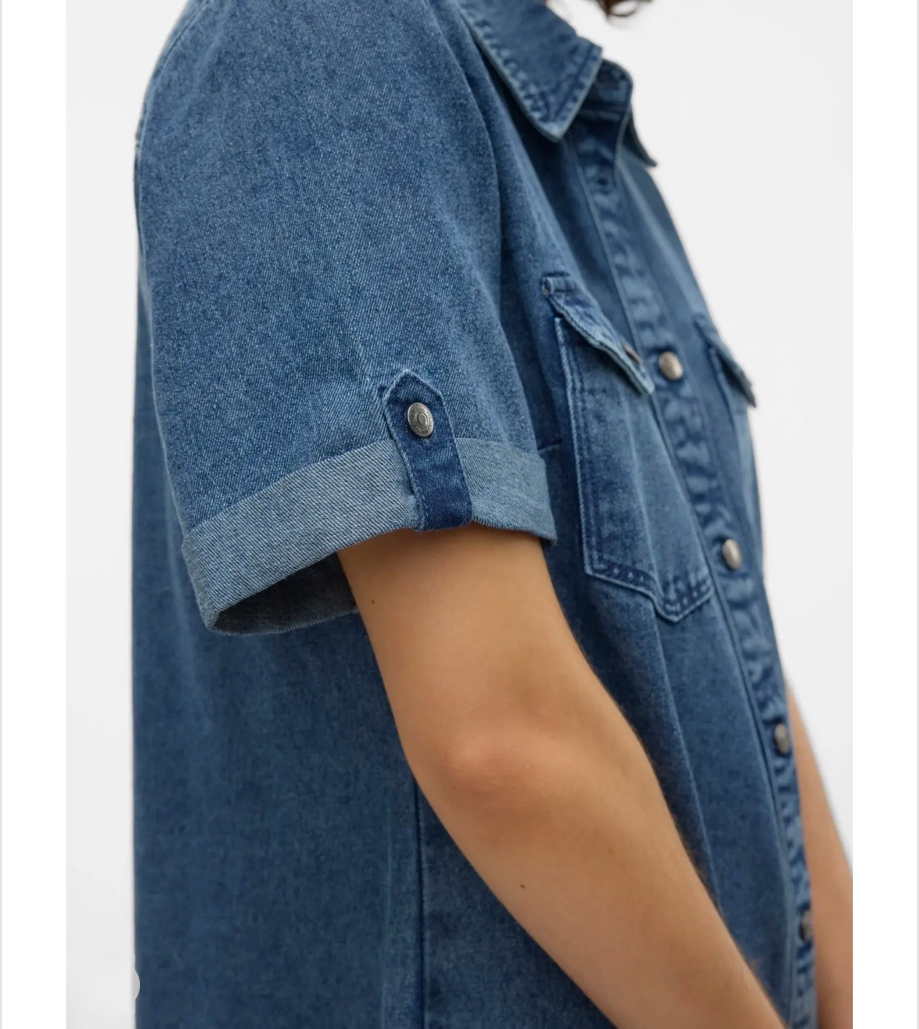 Vero Moda - JENNIE - Short sleeve denim dress