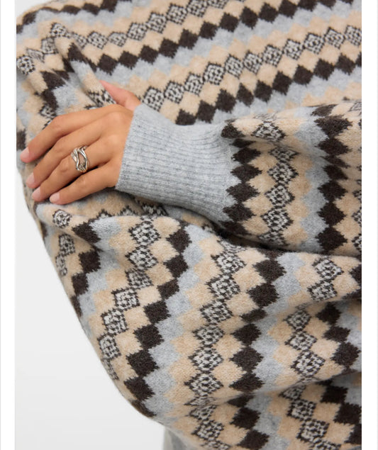 Vero Moda - GAIVA - Printed high neck knitted jumper