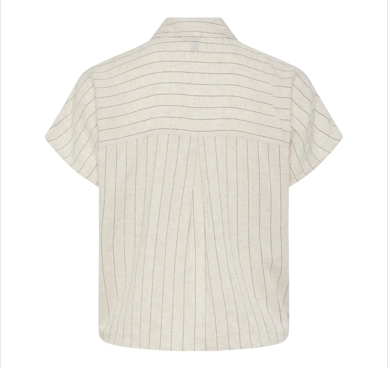PIECES - PIA - Pinstripe tie linen short sleeve shirt