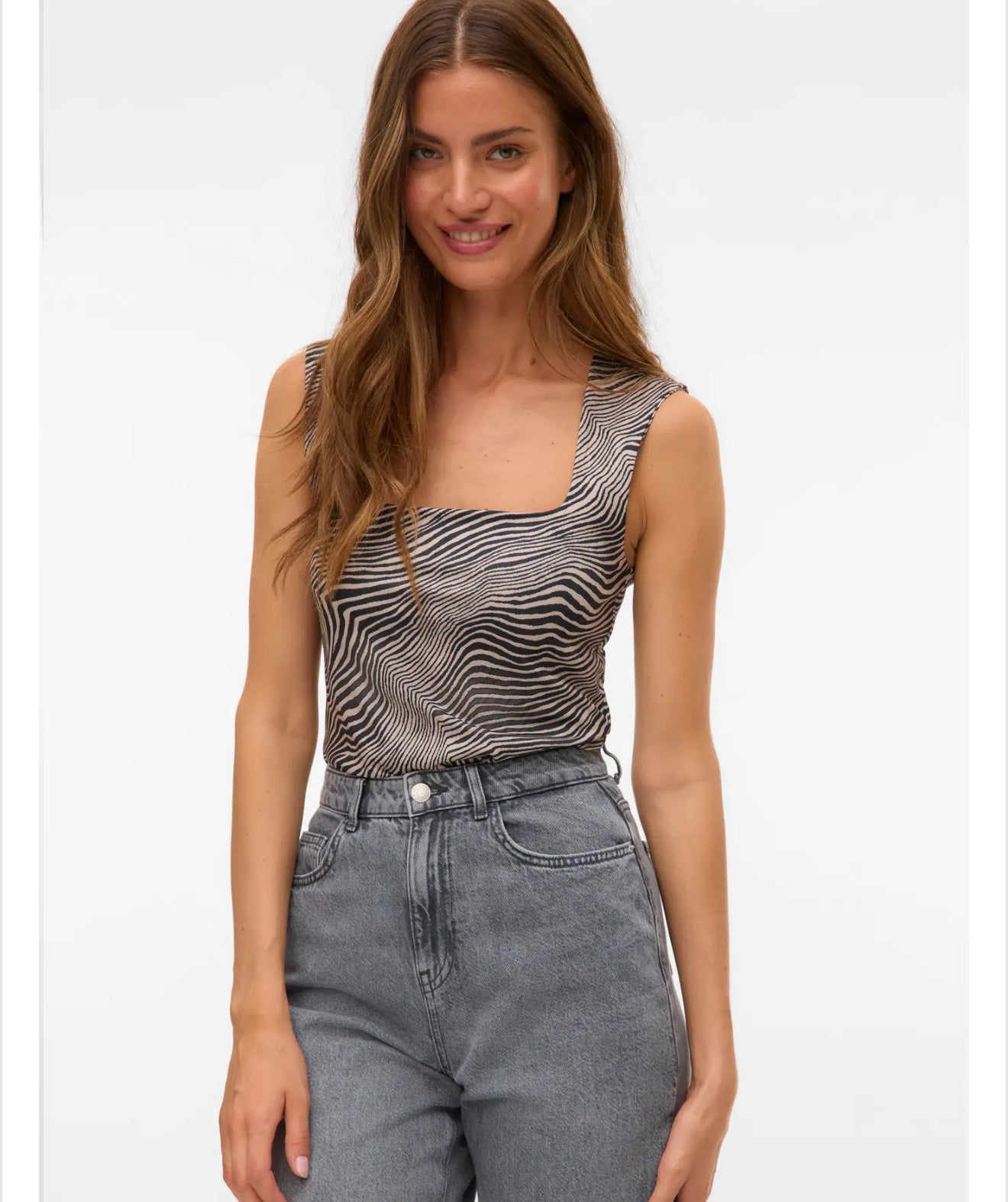 Vero Moda - MILLION - Square neck Zebra top