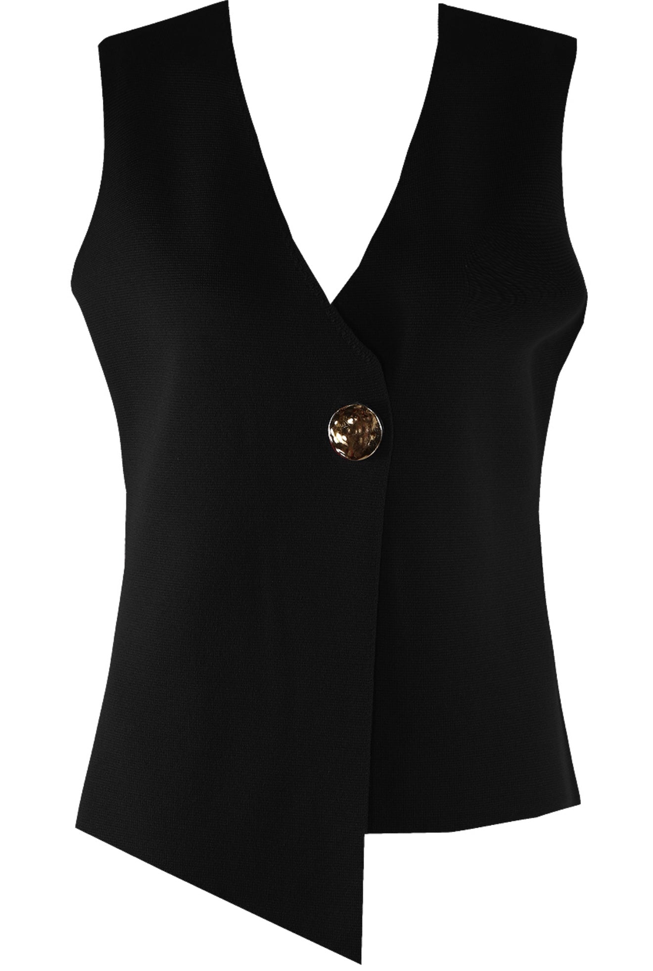 AMBER - Gold button knitted waistcoat