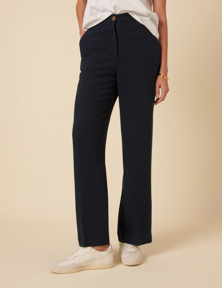 nobody’s child - Navy Marion Straight Leg Trousers