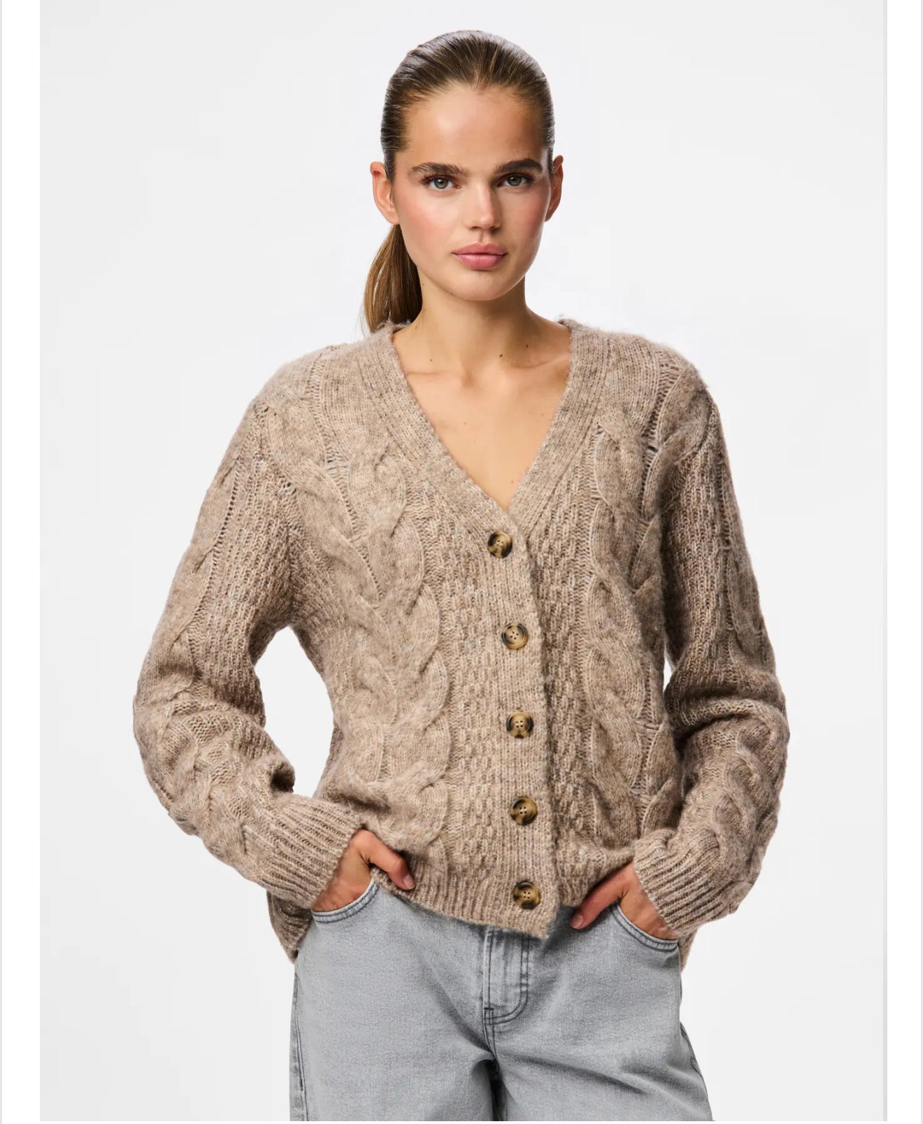 Pieces - NINA - Cable knitted cardi