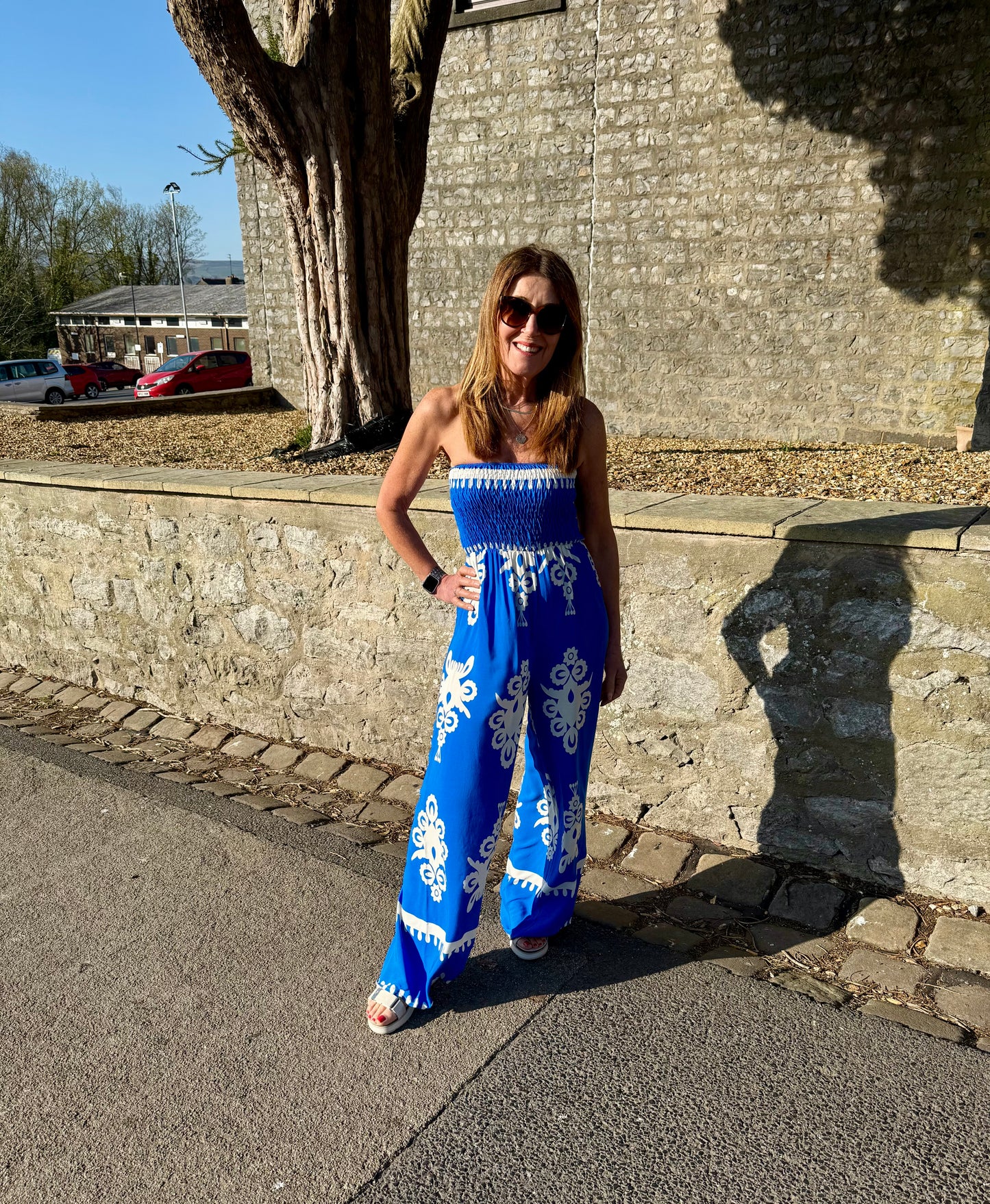 FRIEDA - Printed strapless jumpsuit