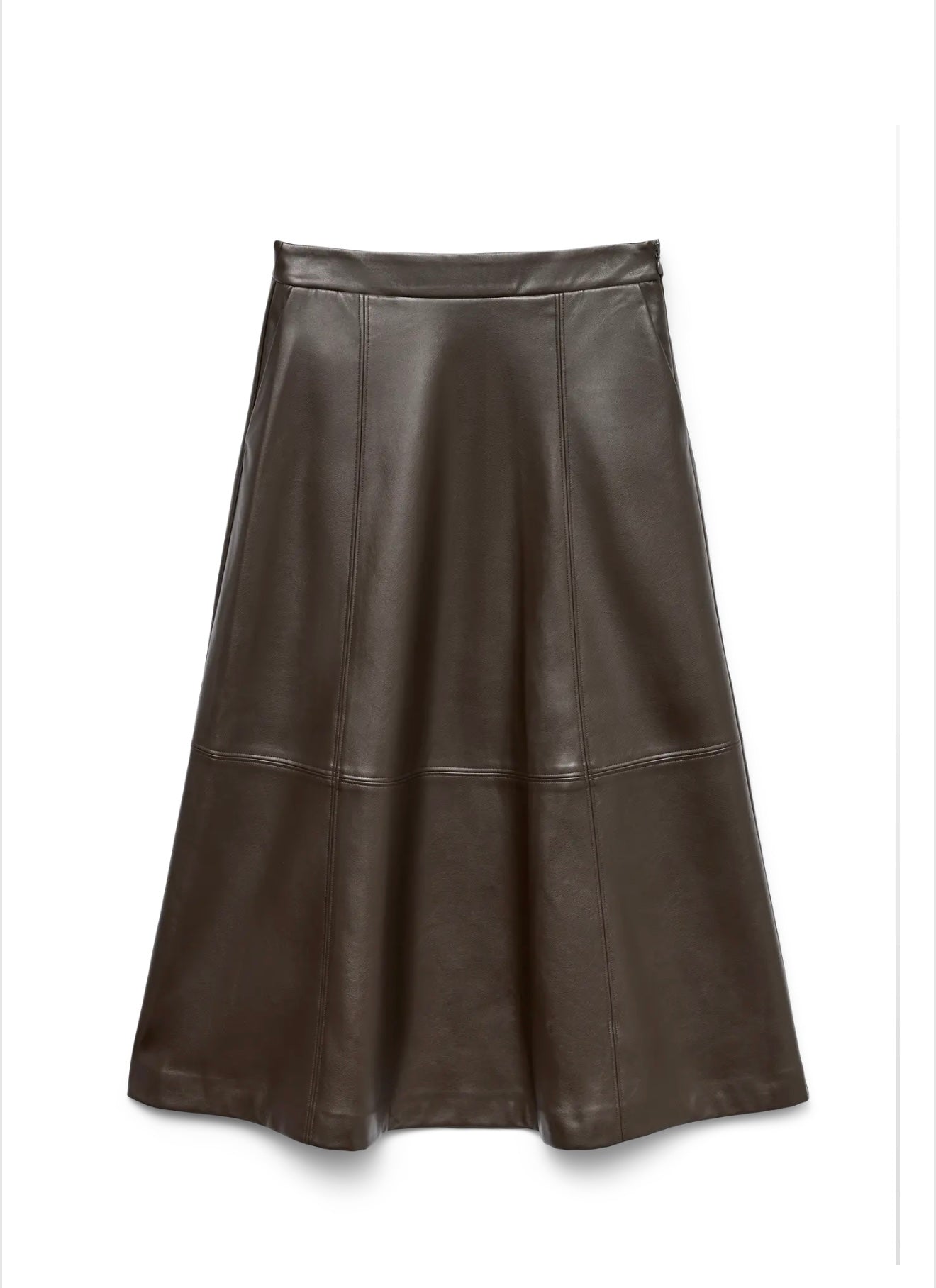 Vero Moda - OLIVE - Faux leather midi skirt