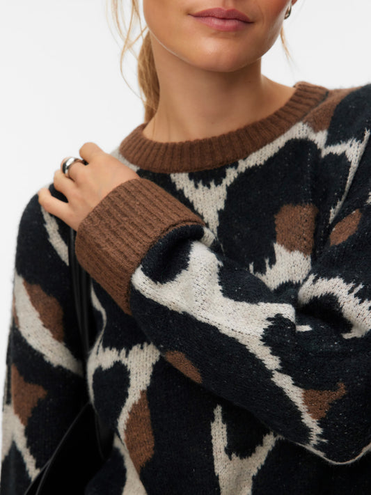 Vero Moda - LEONIE - Animal print chunky knit
