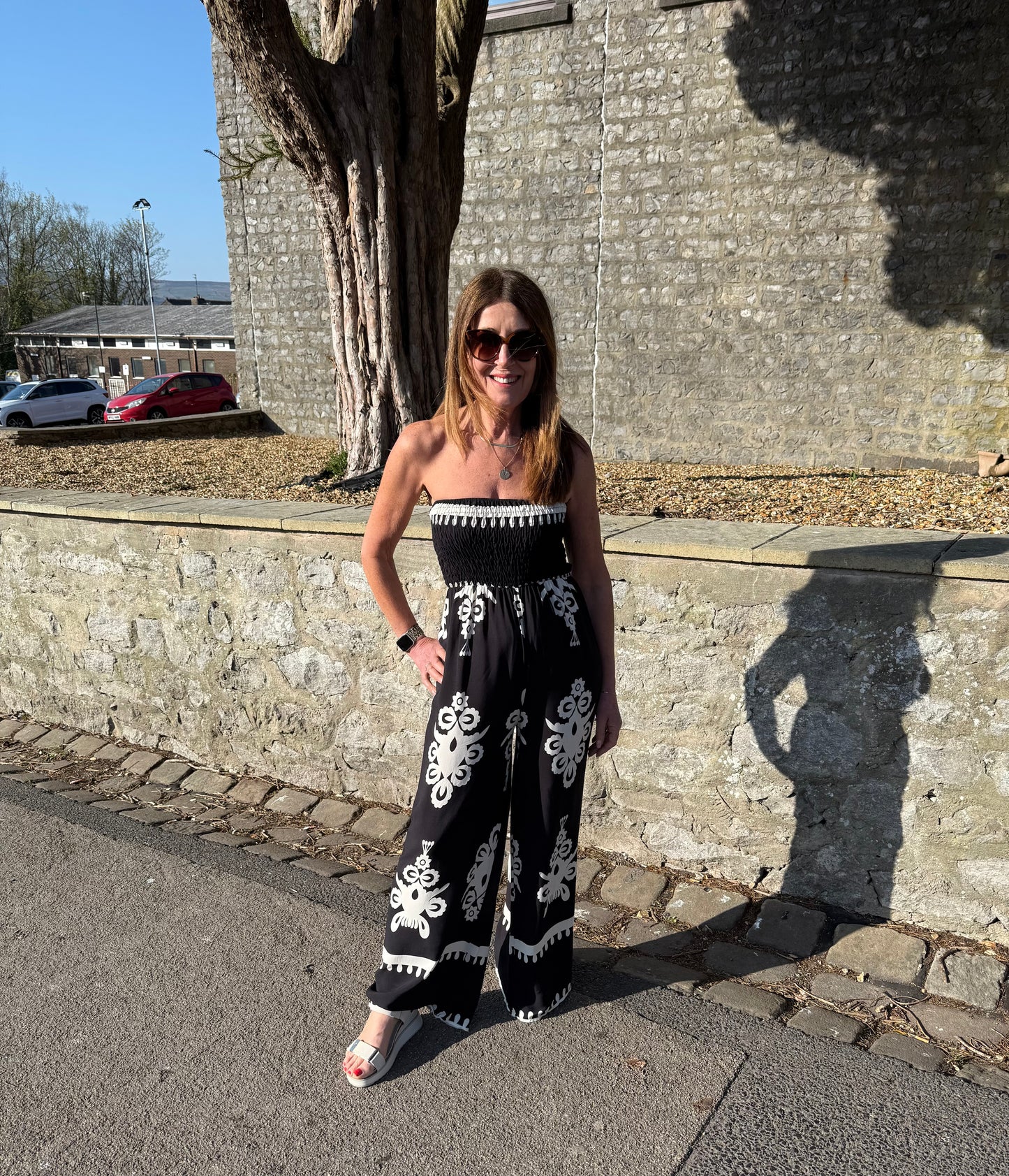 FRIEDA - Printed strapless jumpsuit