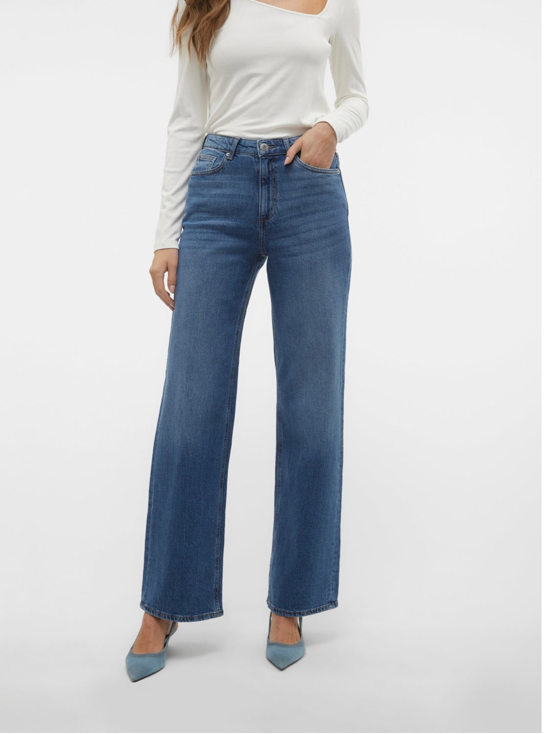 Vero Moda - TESSA - Wide leg high rise denim jeans