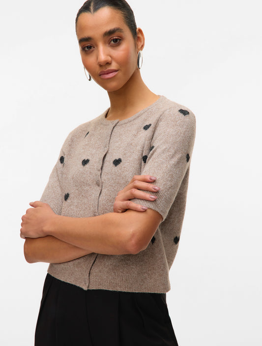 Vero Moda - DOFFY INTARSIA - Heart print cardi