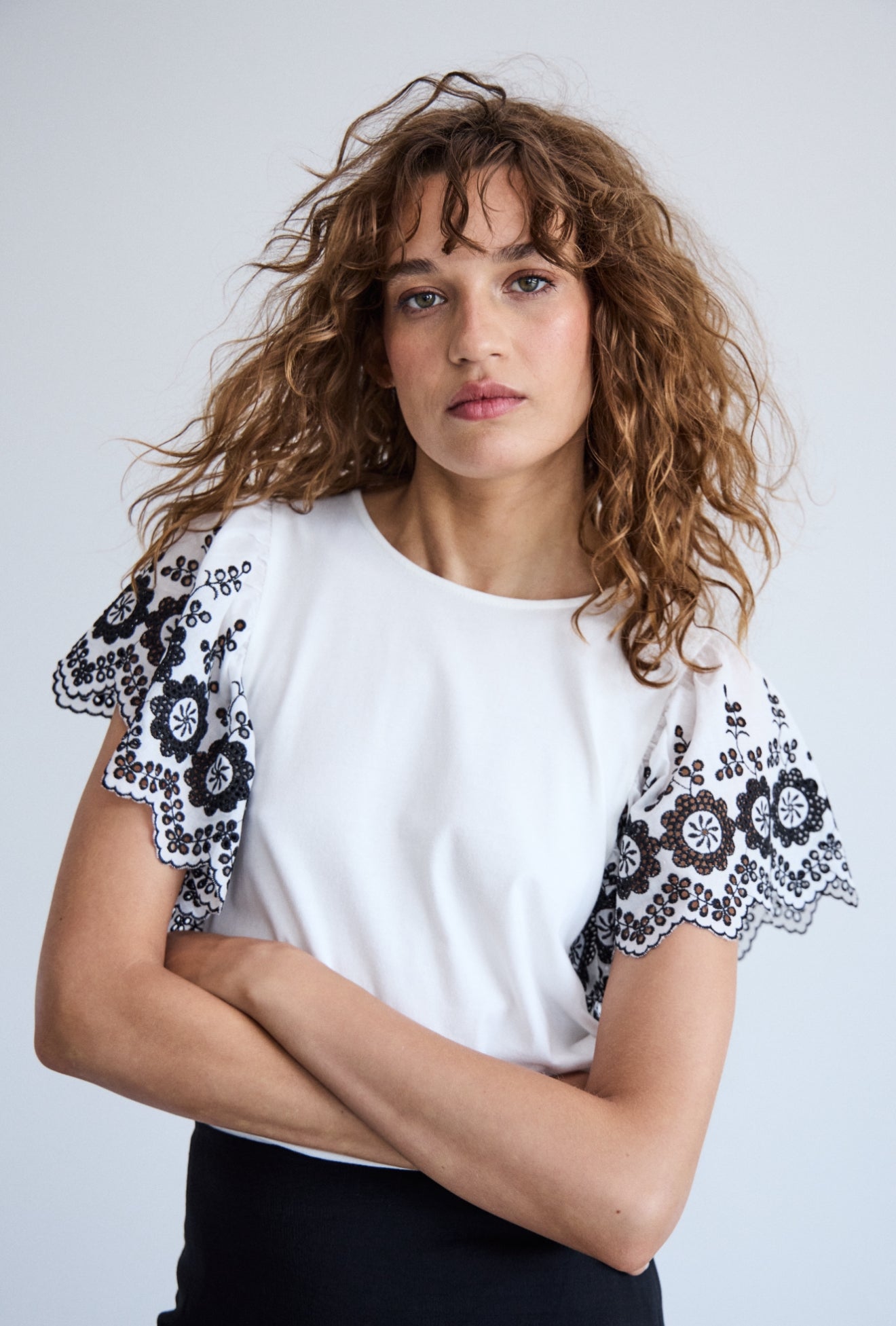 ICHI - MALUI SS - Lace sleeve top