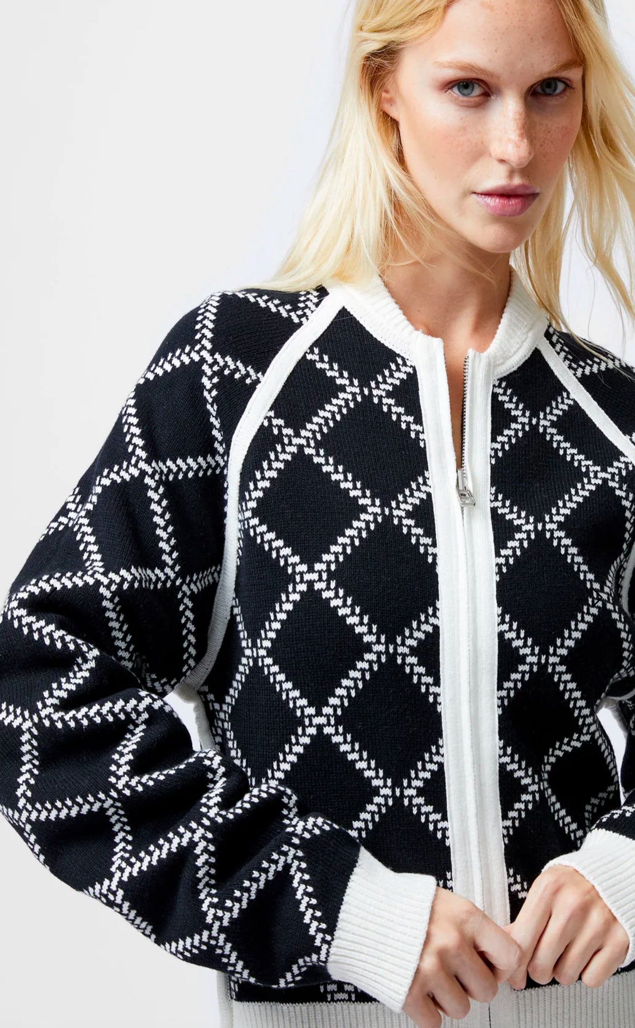 French Connection - 78YAA - Odessa reversible checks cardigan
