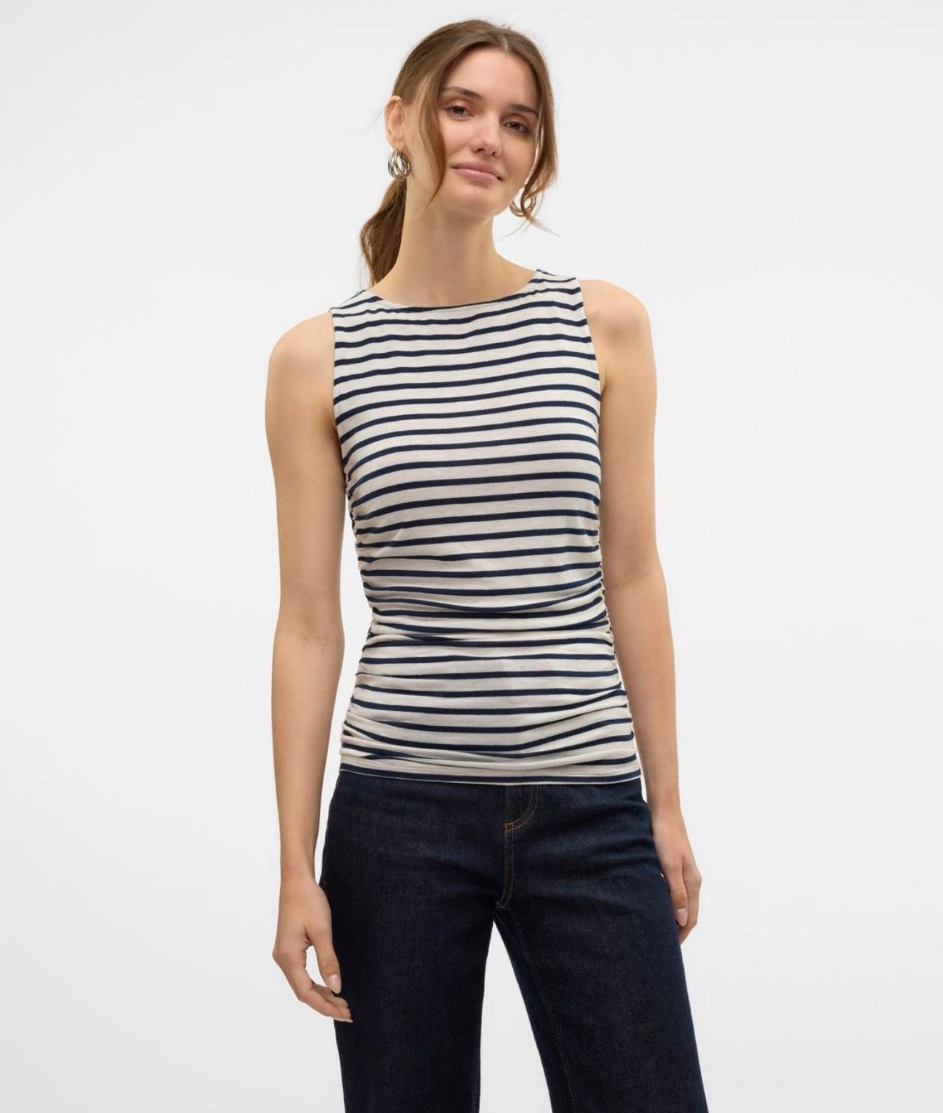 Vero Moda - HOLLY - Stripe sleeveless top with ruched sides