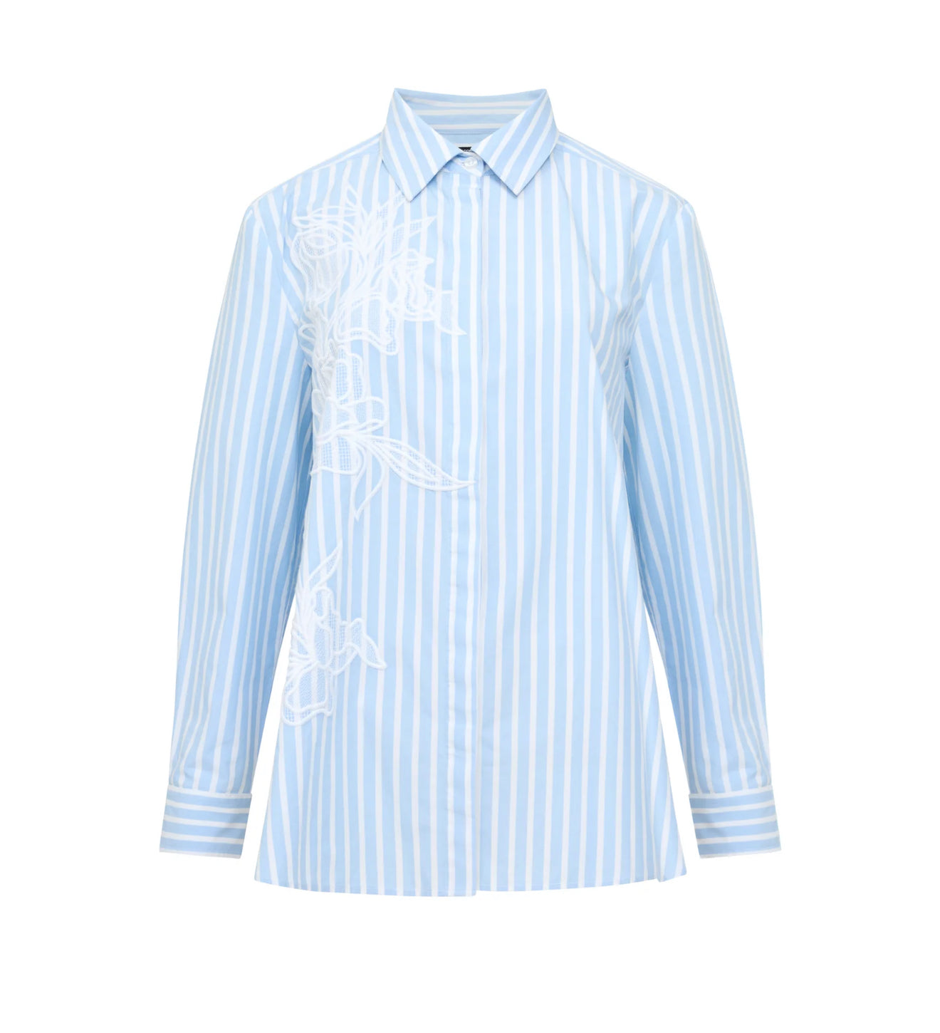 French Connection - 72ZBW - Cambria Cotton Embroidered Floral Stripe Shirt
