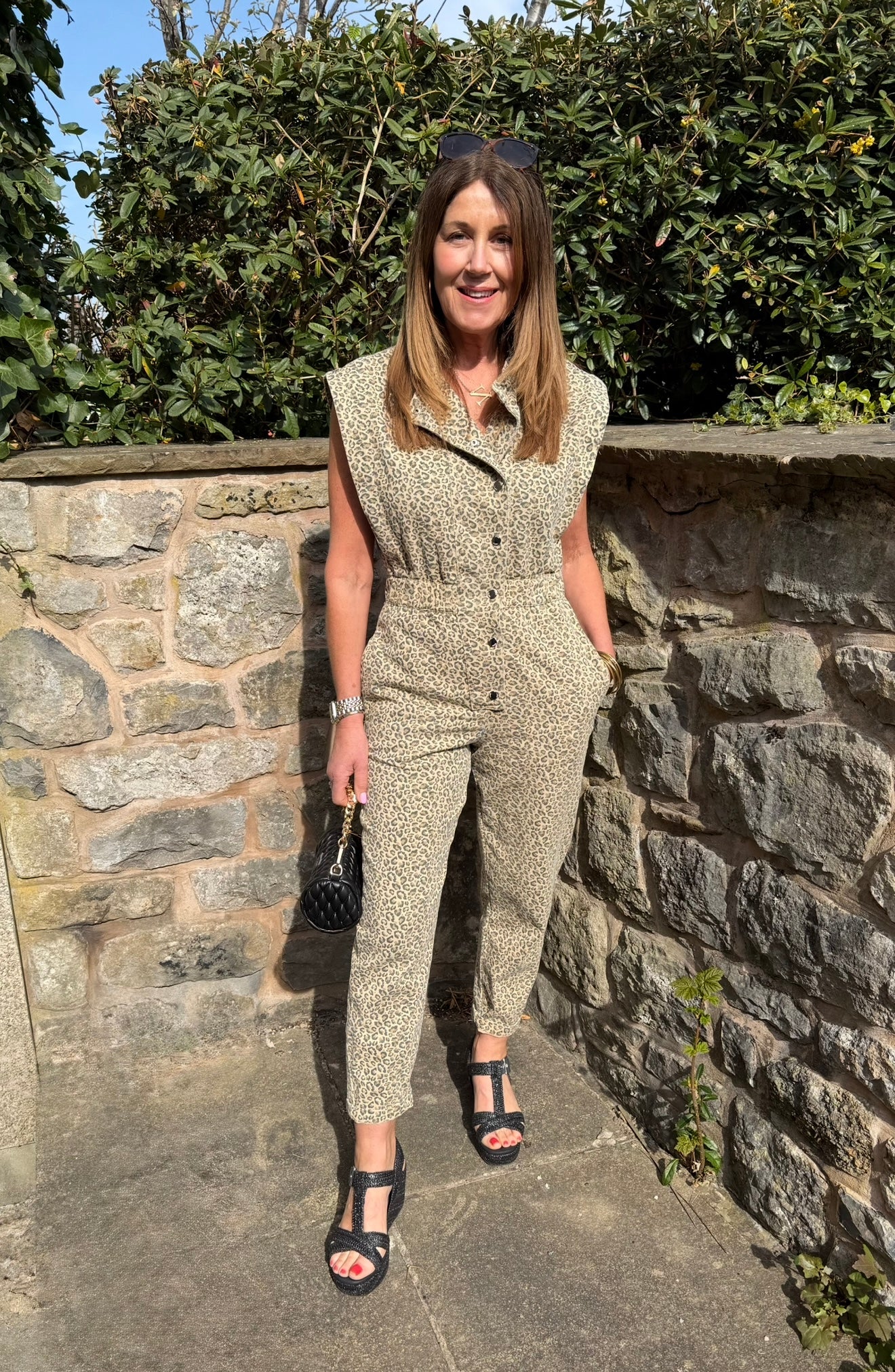 NIK - Leopard print denim jumpsuit