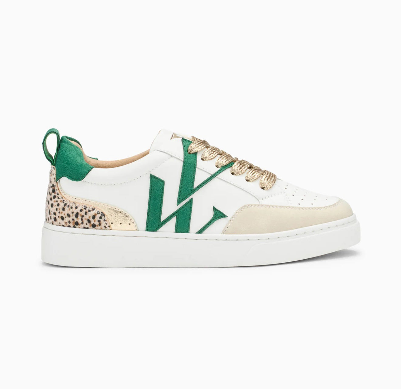 Vanessa Wu - GABRIELLA - 2708 - White and green monogram sneakers