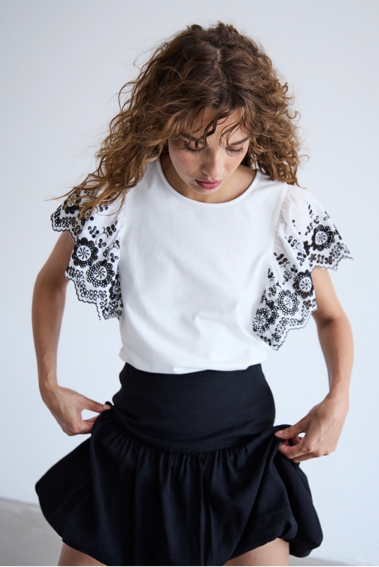 ICHI - MALUI SS - Lace sleeve top