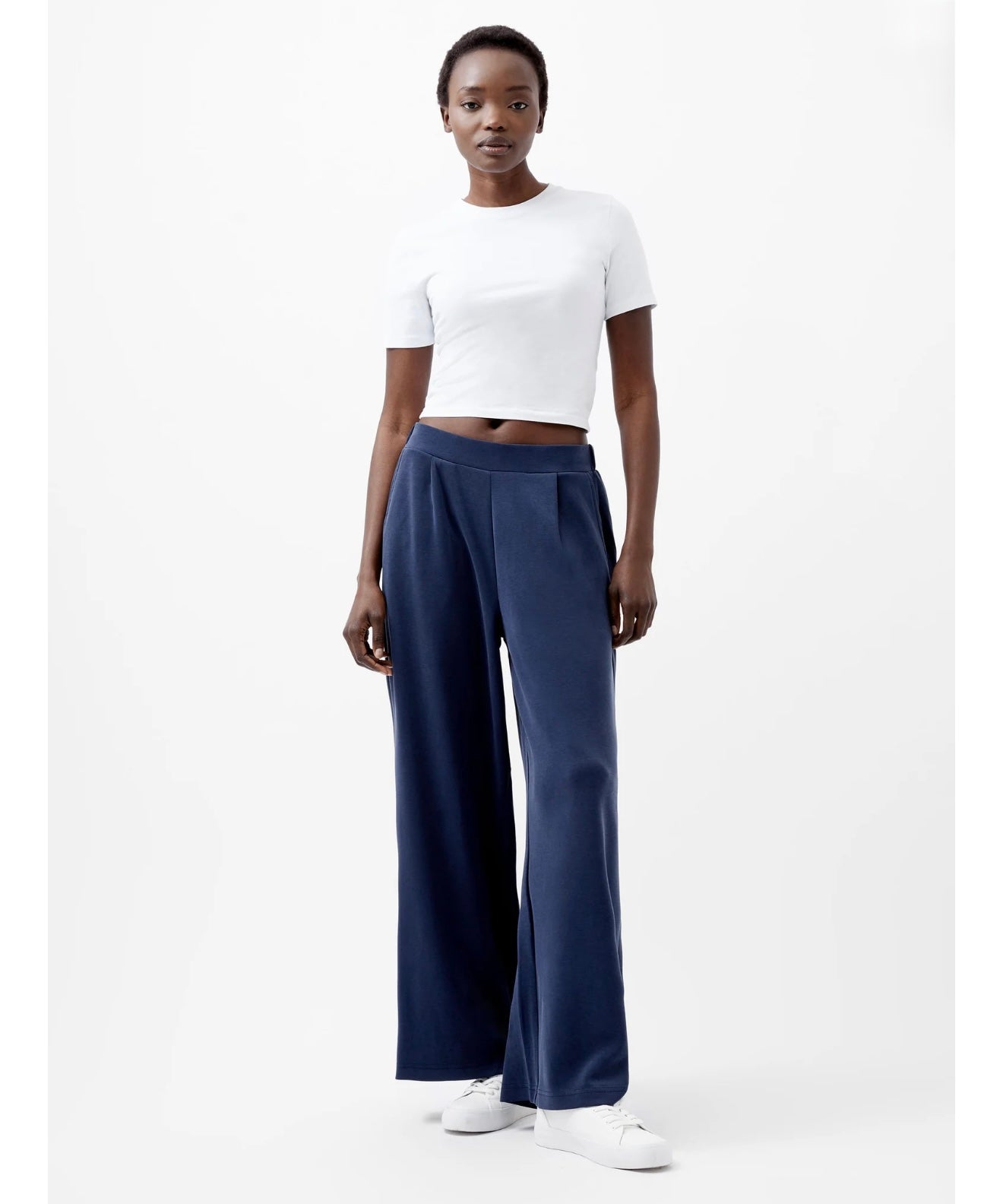 French Connection - 74RZM - Wren Wide Leg Trousers - Navy