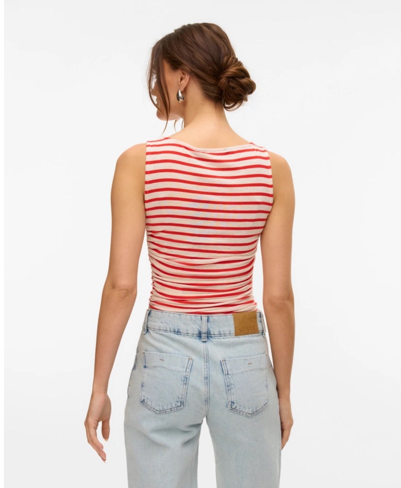 Vero Moda - HOLLY - Stripe sleeveless top with ruched sides