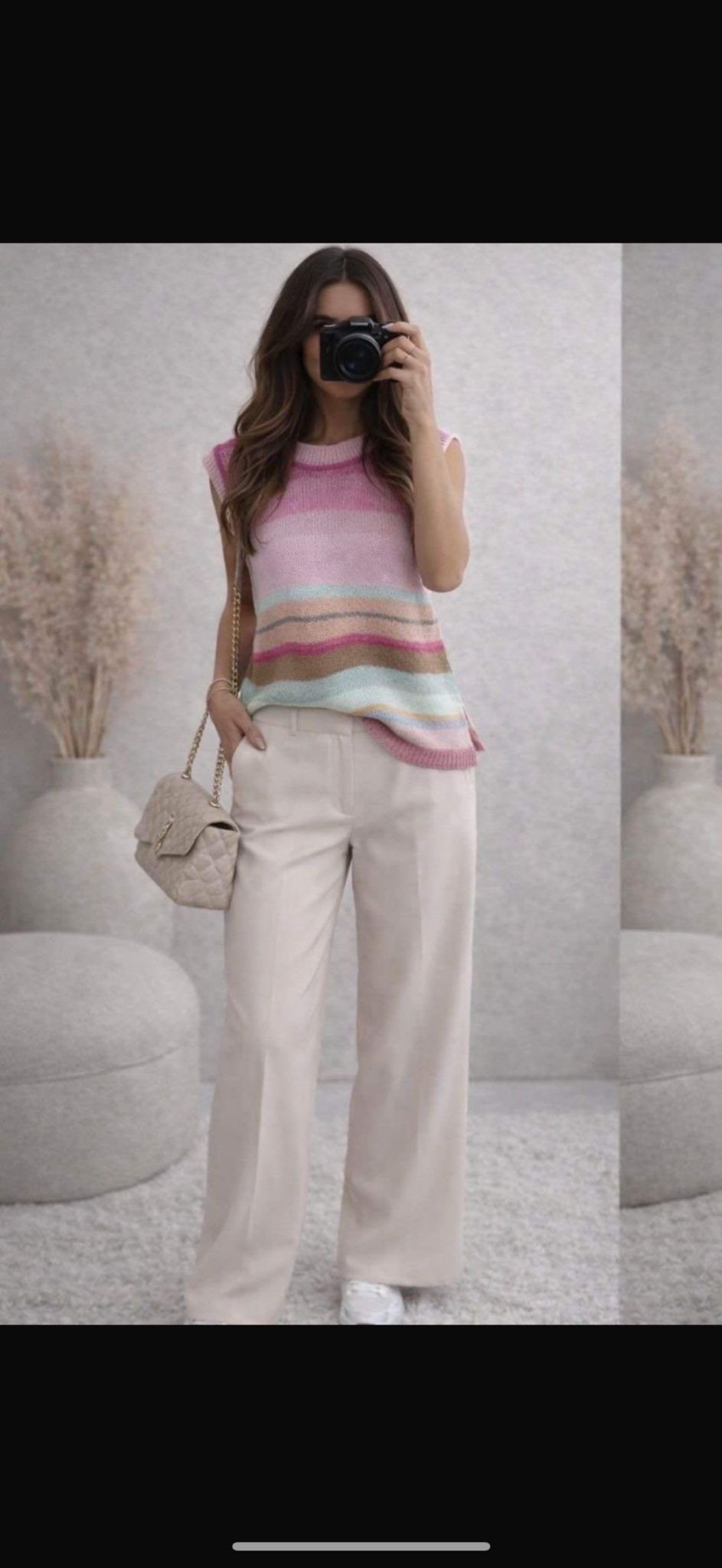 JULIET - Stripe knitted tank top