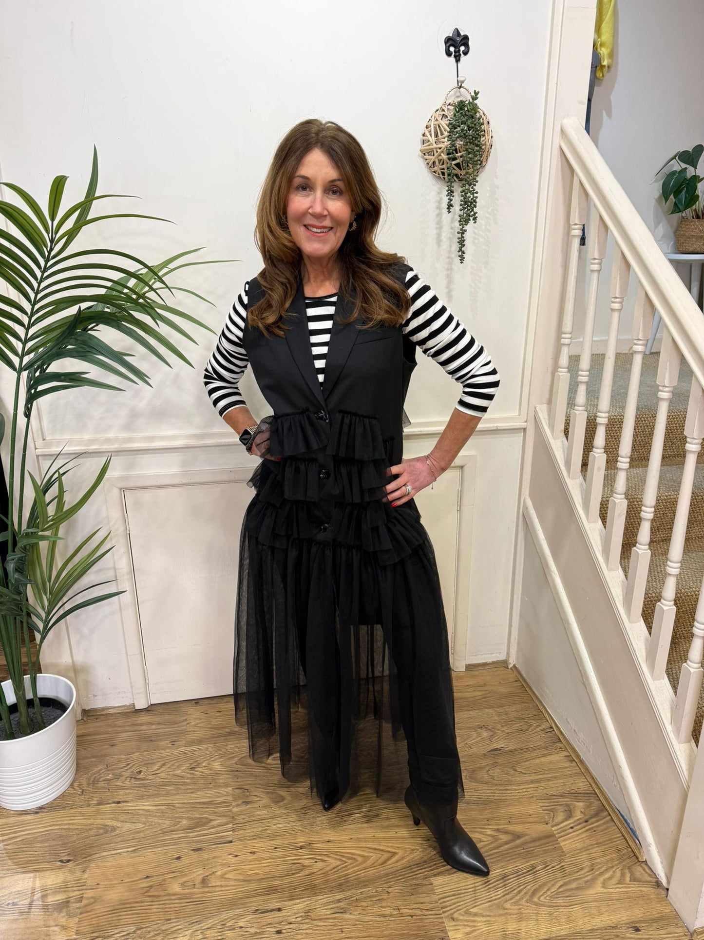 Malissa J - WF2738 - Mesh bottom waistcoat/dress