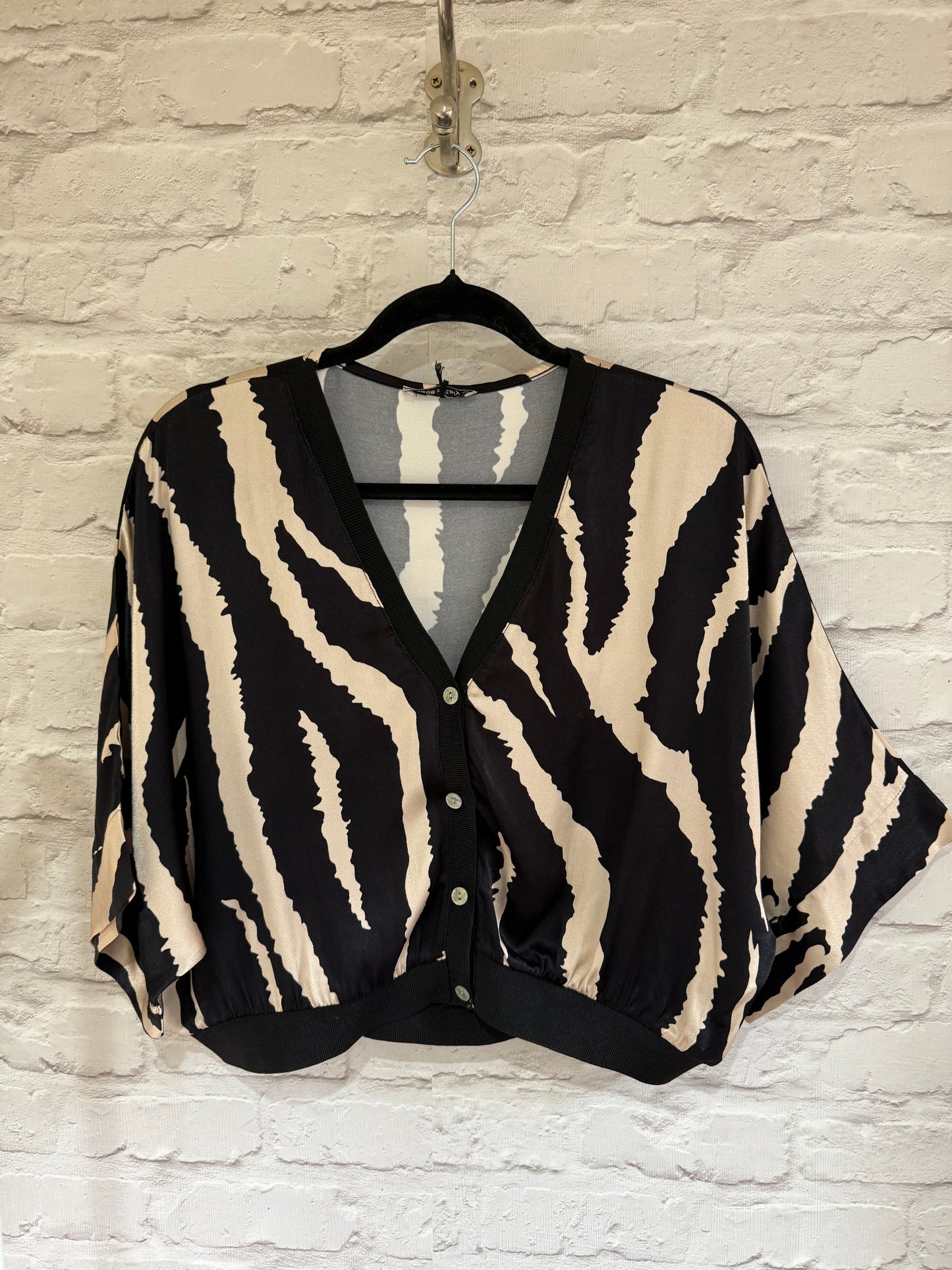 ARIA - Satin printed bomber jacket - Zebra