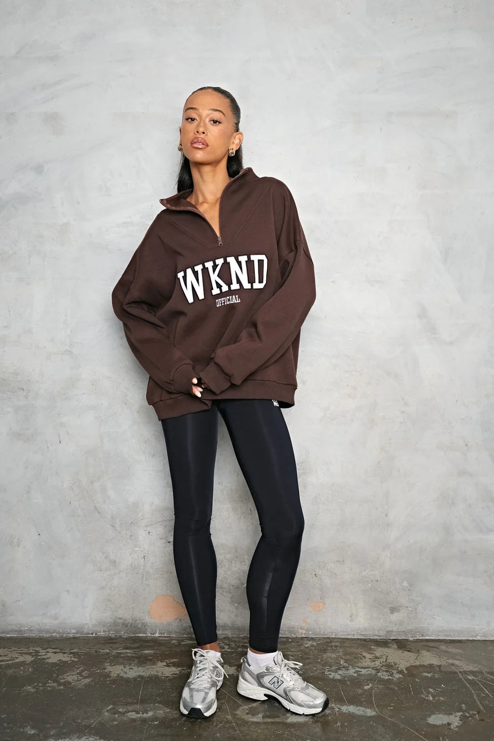 WkndGirl - 2854 - Half zip sweater - Brown