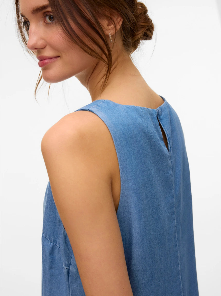 Vero Moda - FLEUR - Chambray sleeveless dress