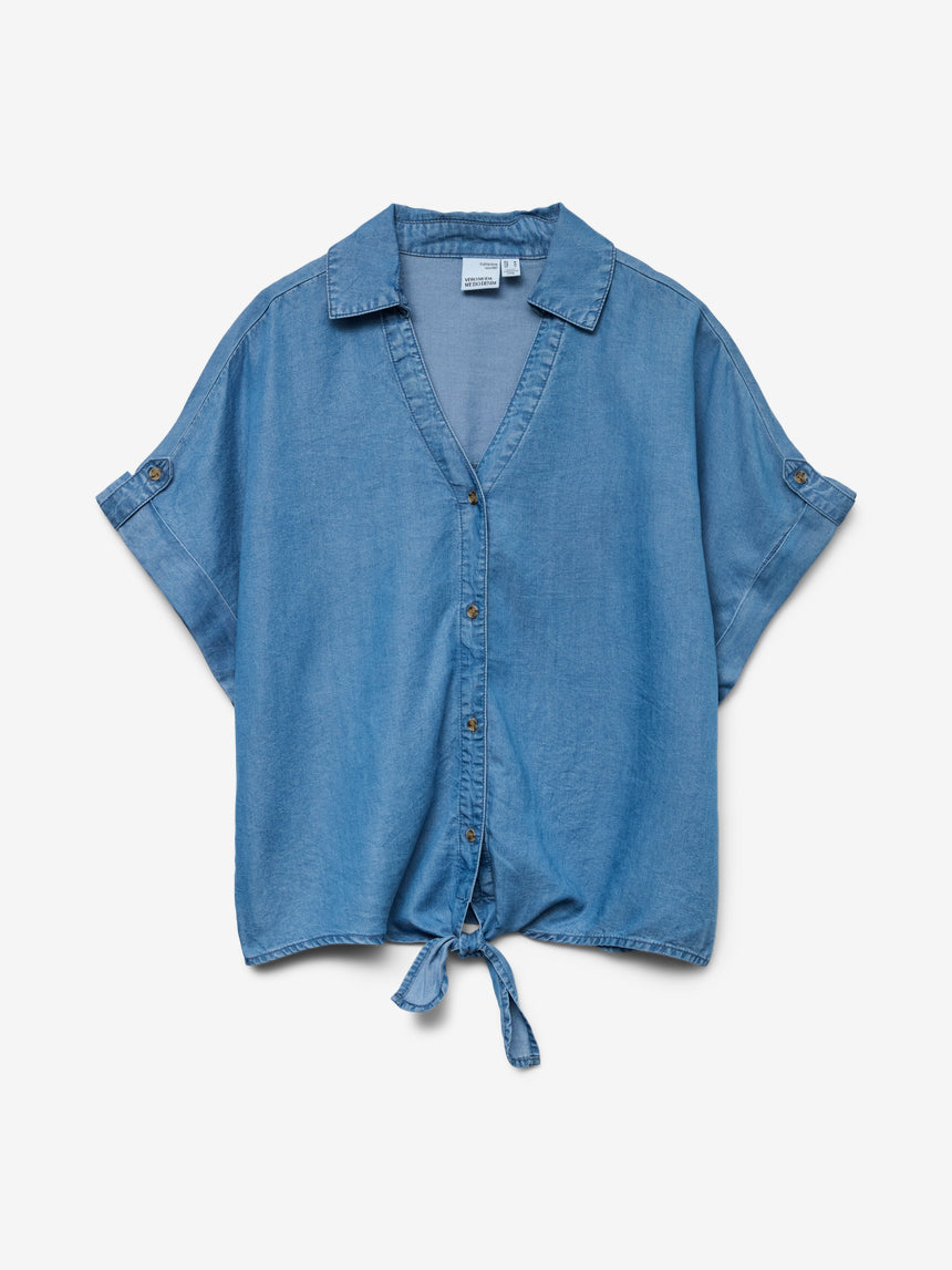 Vero Moda - FLEUR - Chambray tie front top