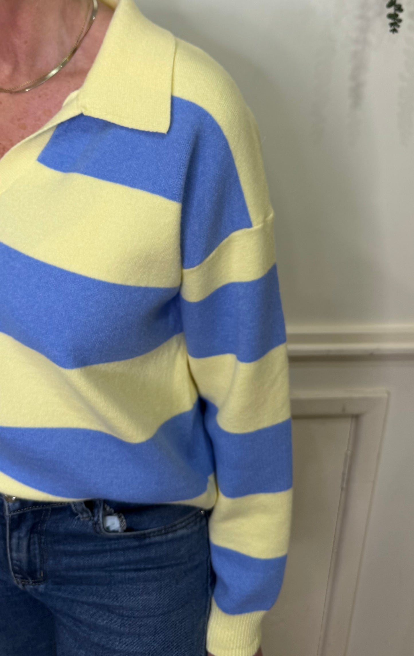 KAIA - Stripe collar knitted jumper