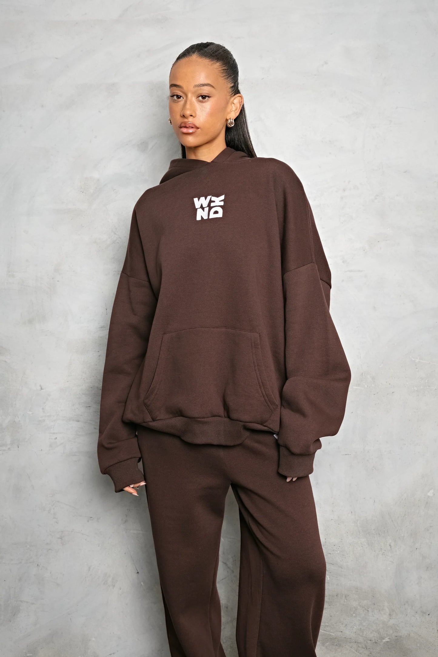 WkndGirl - 2834 - Embroidered logo oversized hoodie