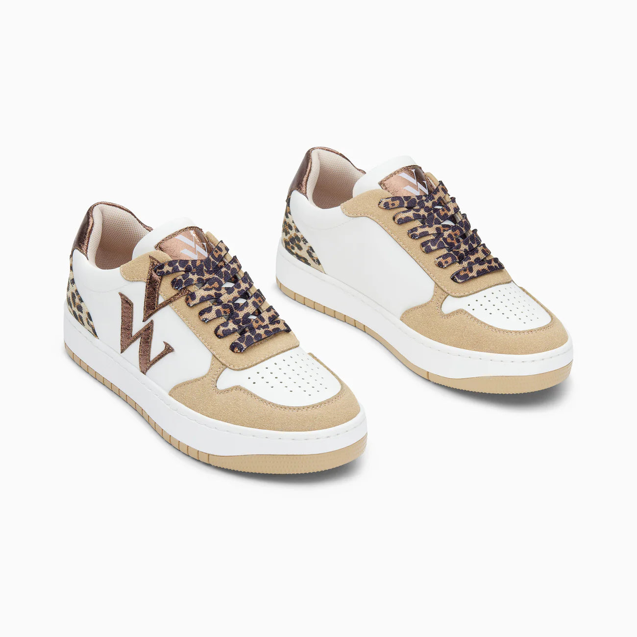 Vanessa Wu - ESMEE - Leopard lace trainers