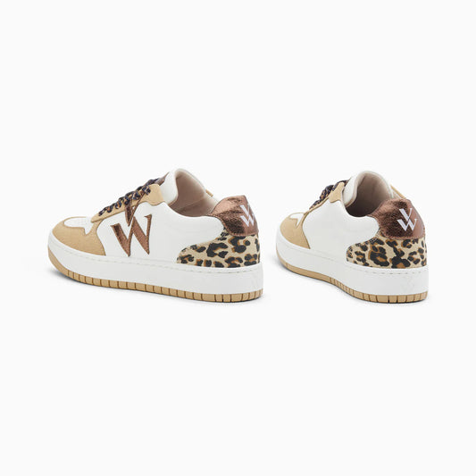 Vanessa Wu - ESMEE - Leopard lace trainers