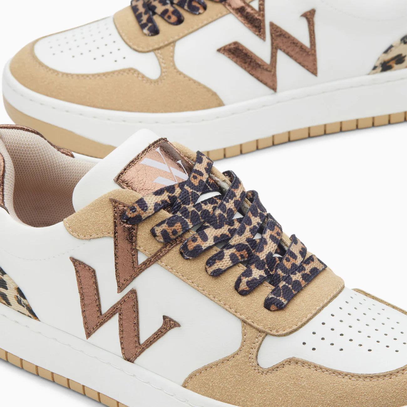 Vanessa Wu - ESMEE - Leopard lace trainers