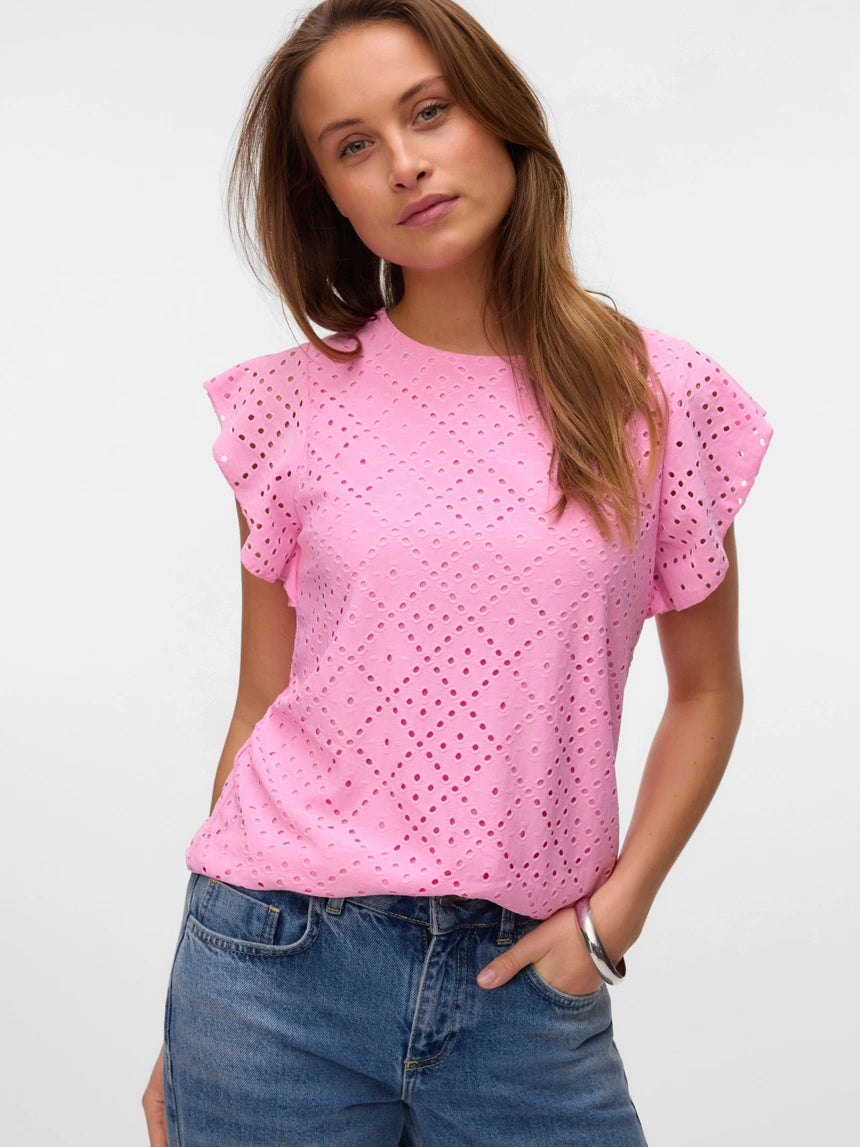 Vero Moda - TASSA - Cut out detail frill sleeve top