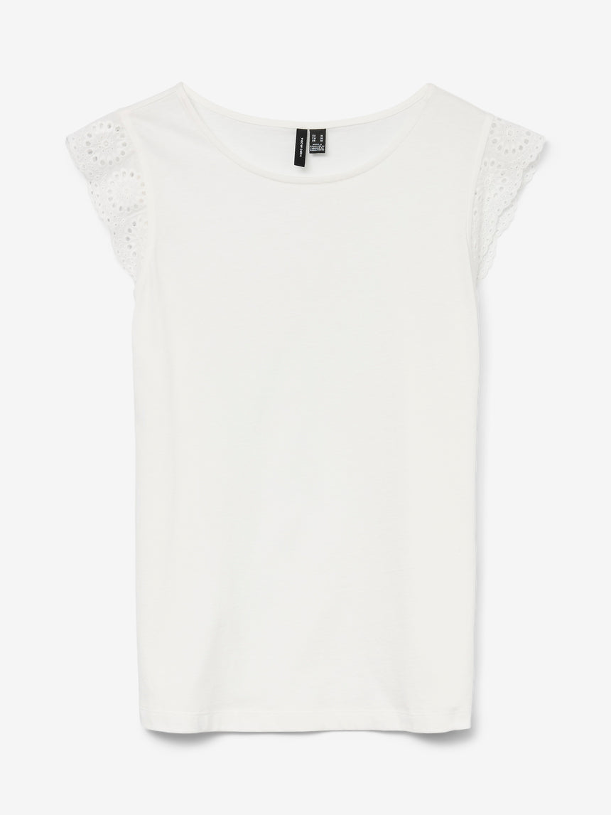 Vero Moda - EMILY - Lace frill cap sleeve top