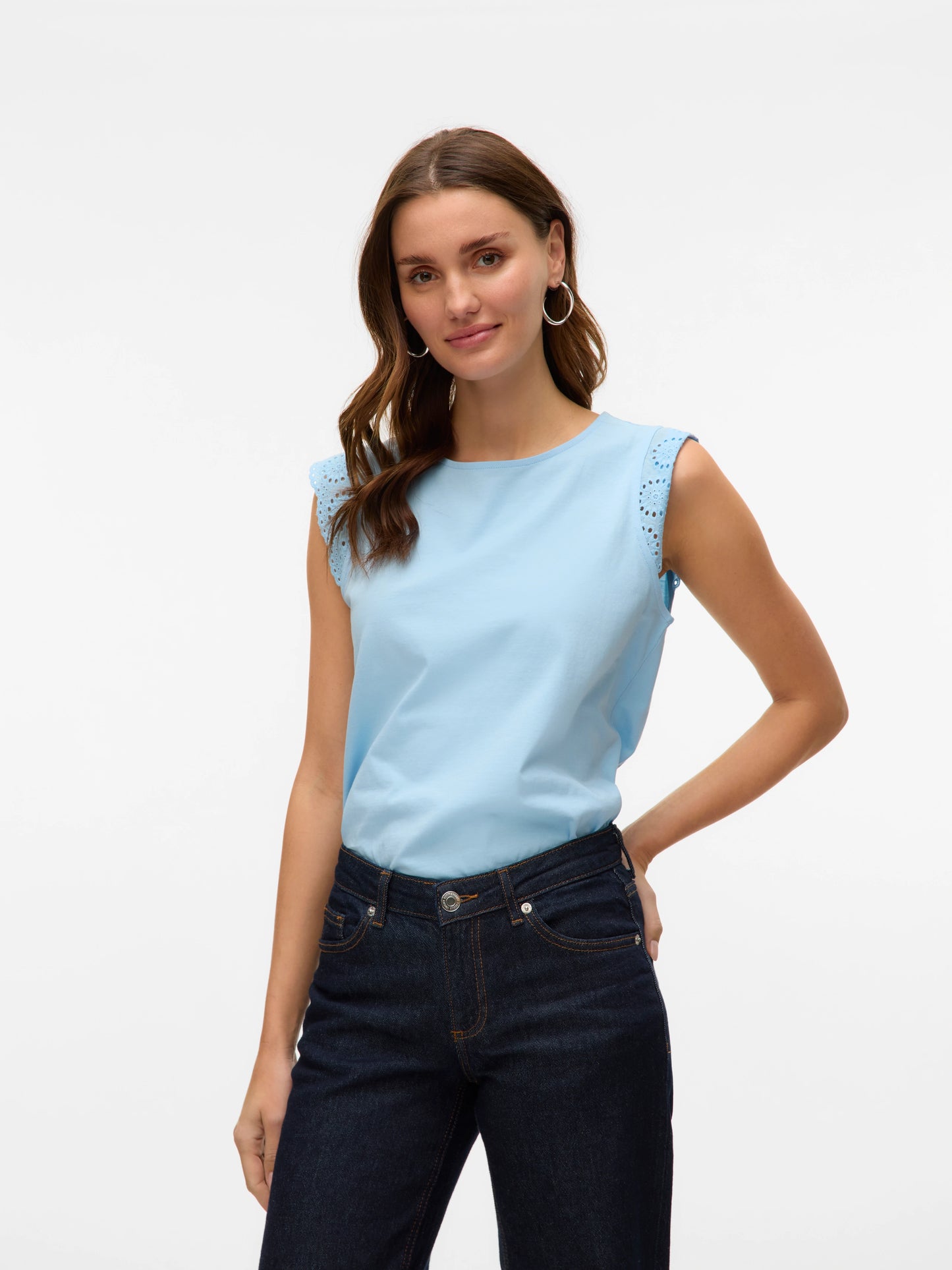 Vero Moda - EMILY - Lace frill cap sleeve top