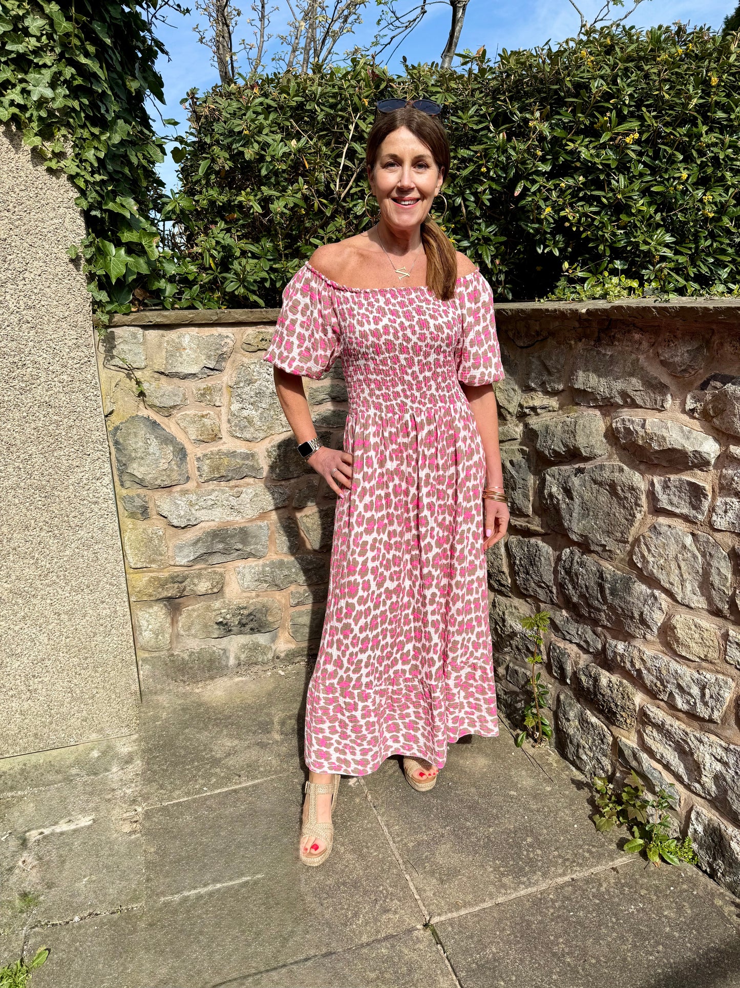 POSY - Leopard print shirred dress