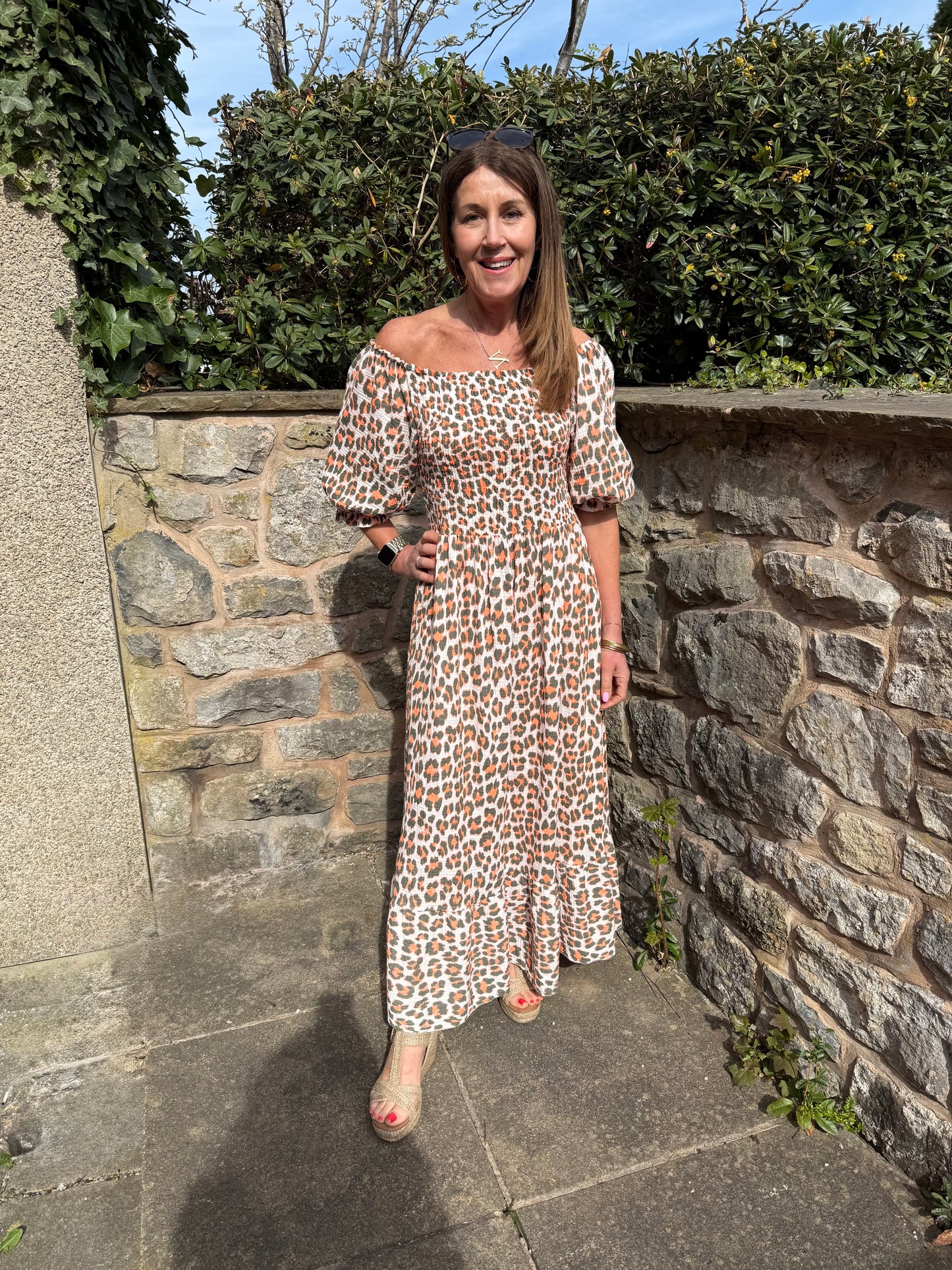 POSY - Leopard print shirred dress