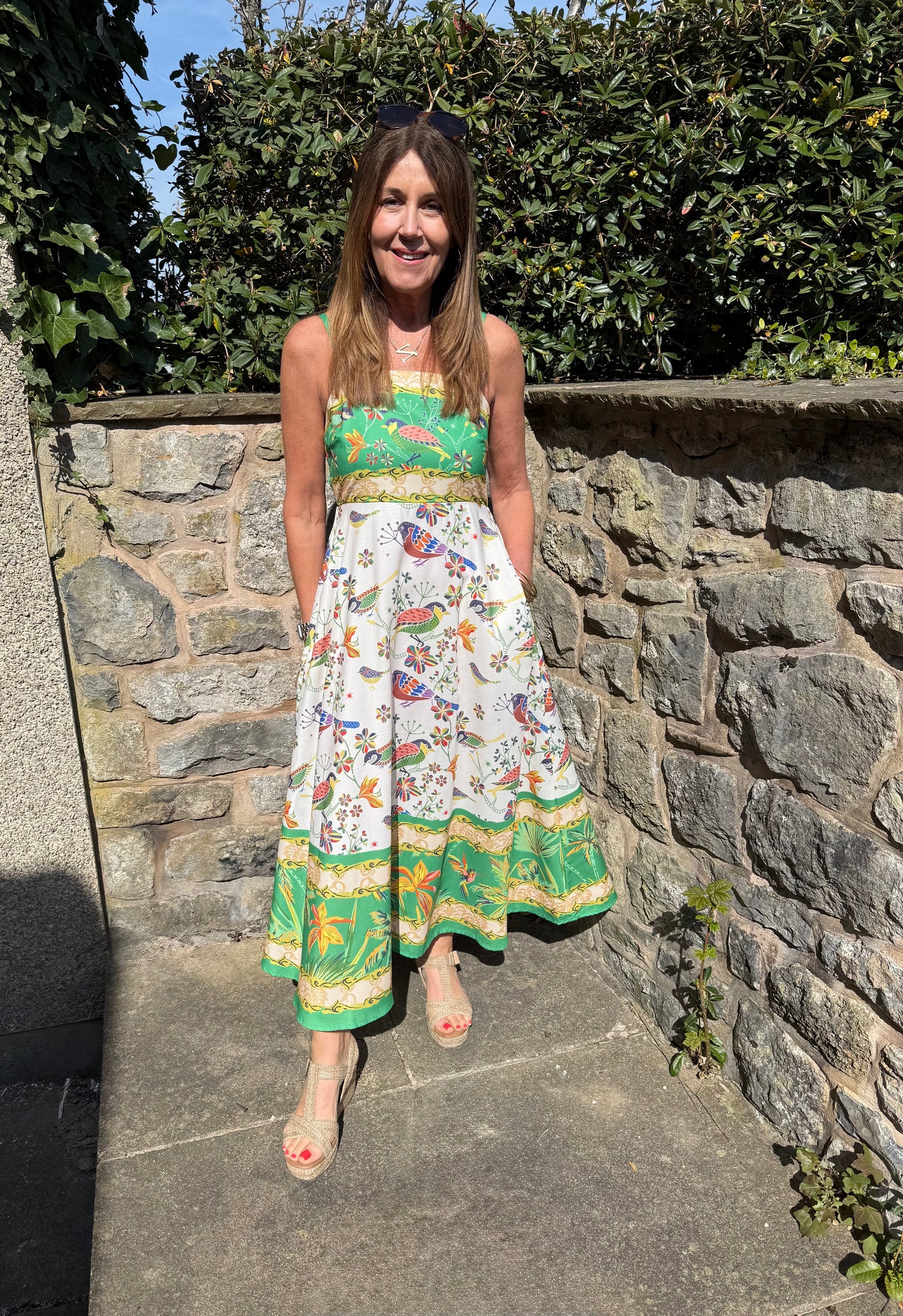 BIRDY - Printed bird midi dress