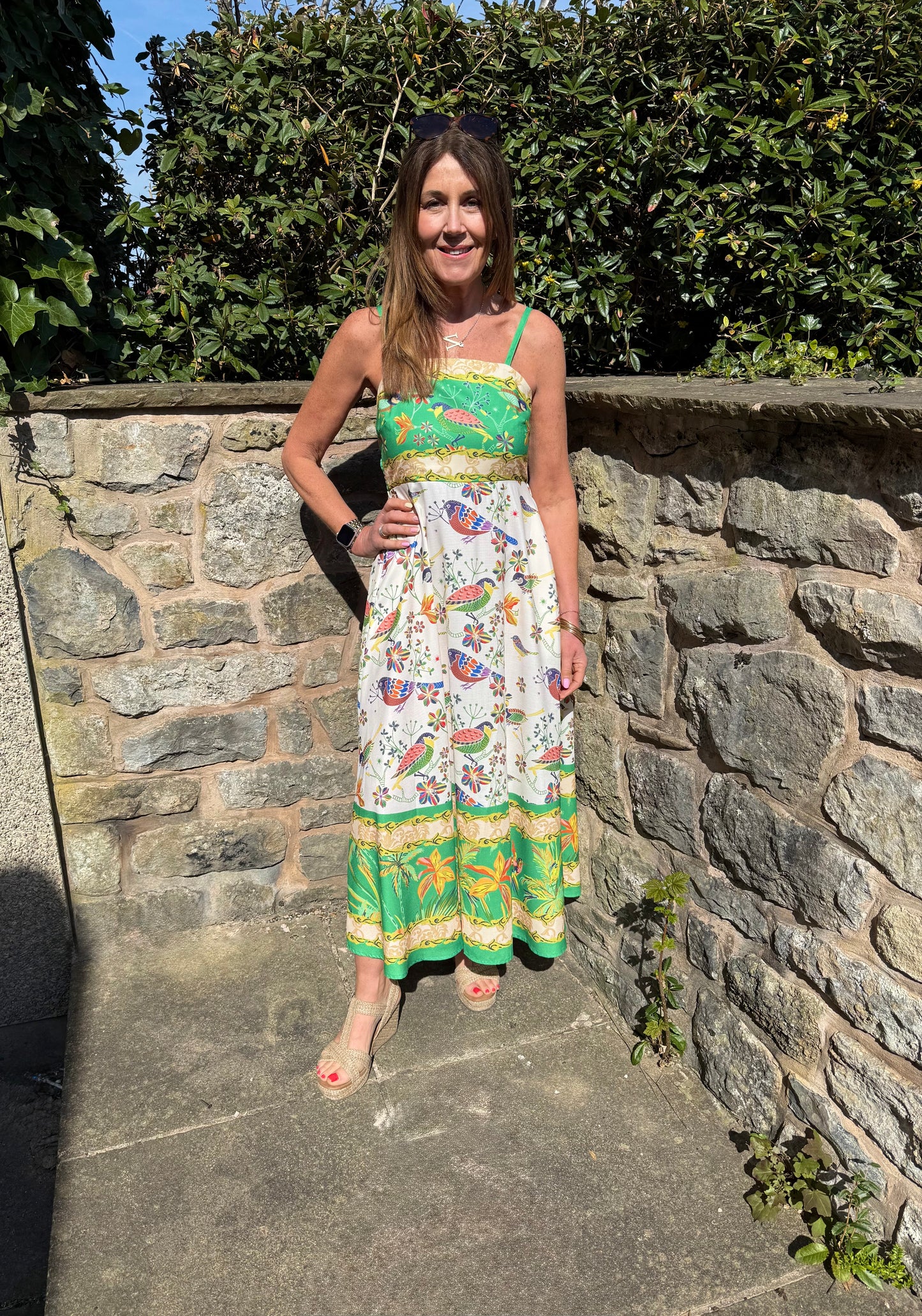 BIRDY - Printed bird midi dress