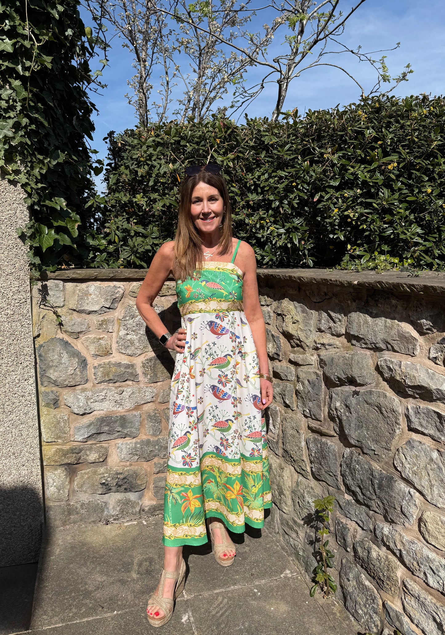 BIRDY - Printed bird midi dress