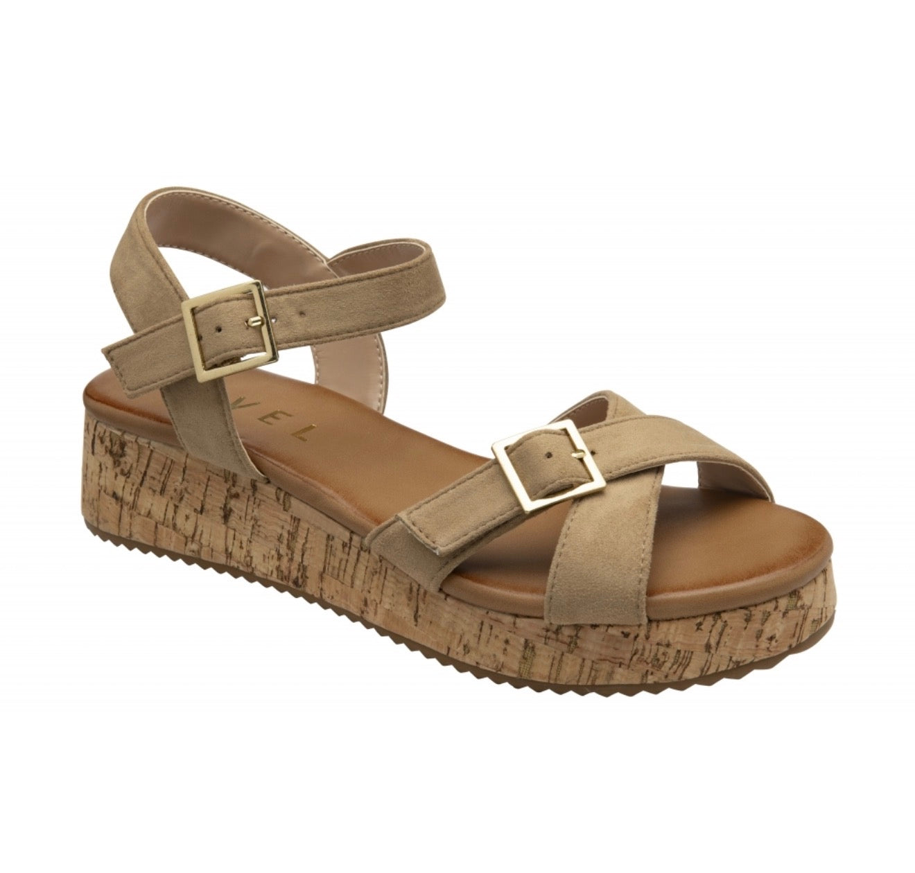 Ravel - EALS - Beige Eals Flatform Ankle Strap Sandals