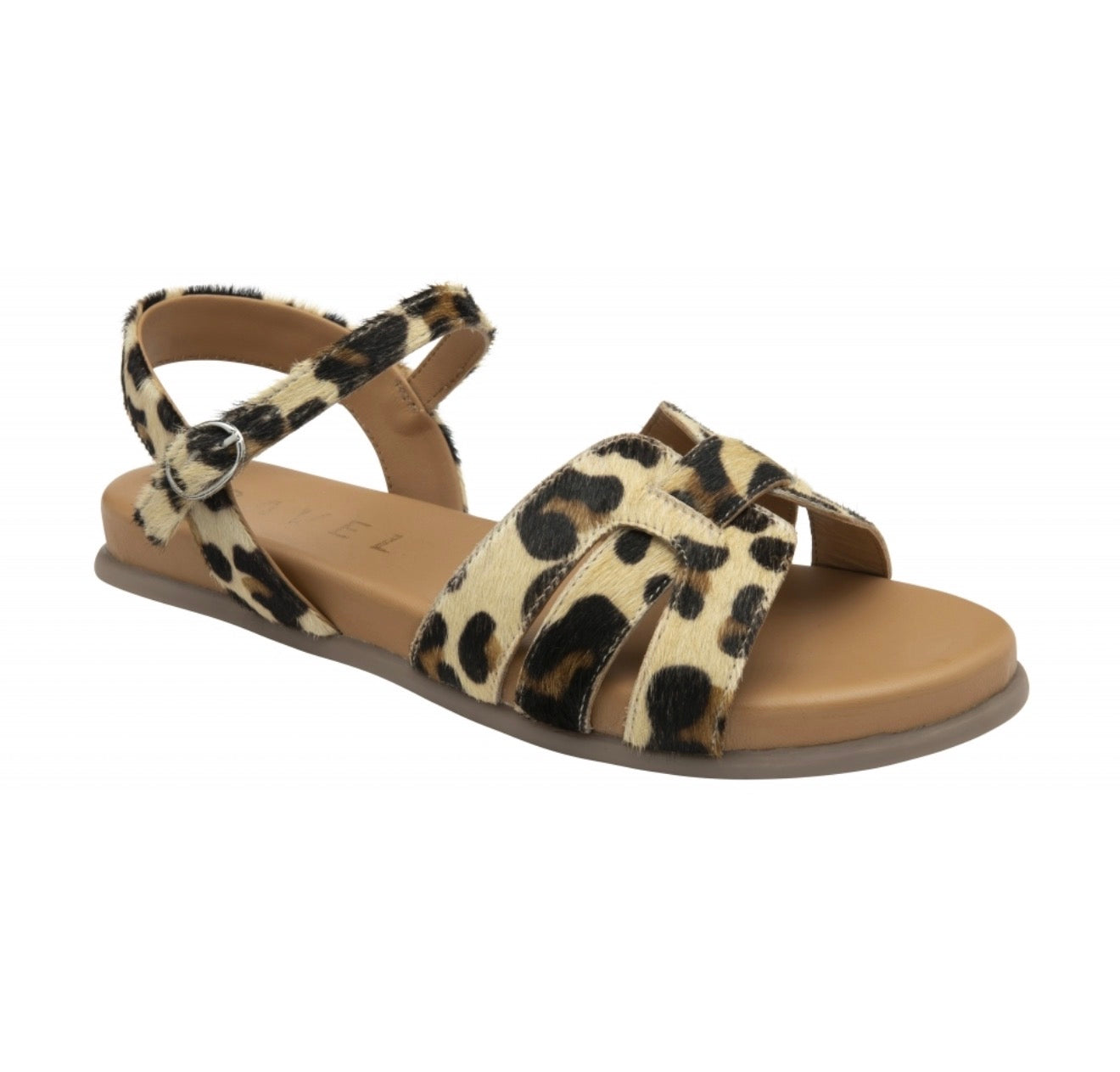 Ravel - KELD - Leopard-Print Leather Keld Flat Slingback Sandals