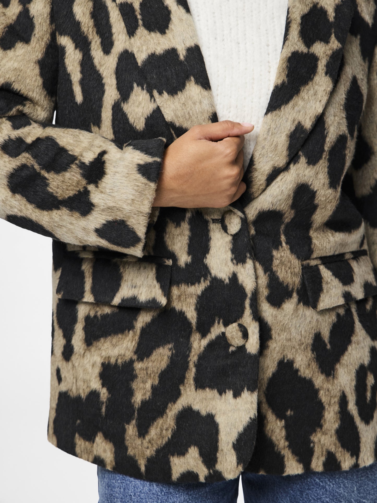 PIECES - DEMI - Leopard brushed blazer