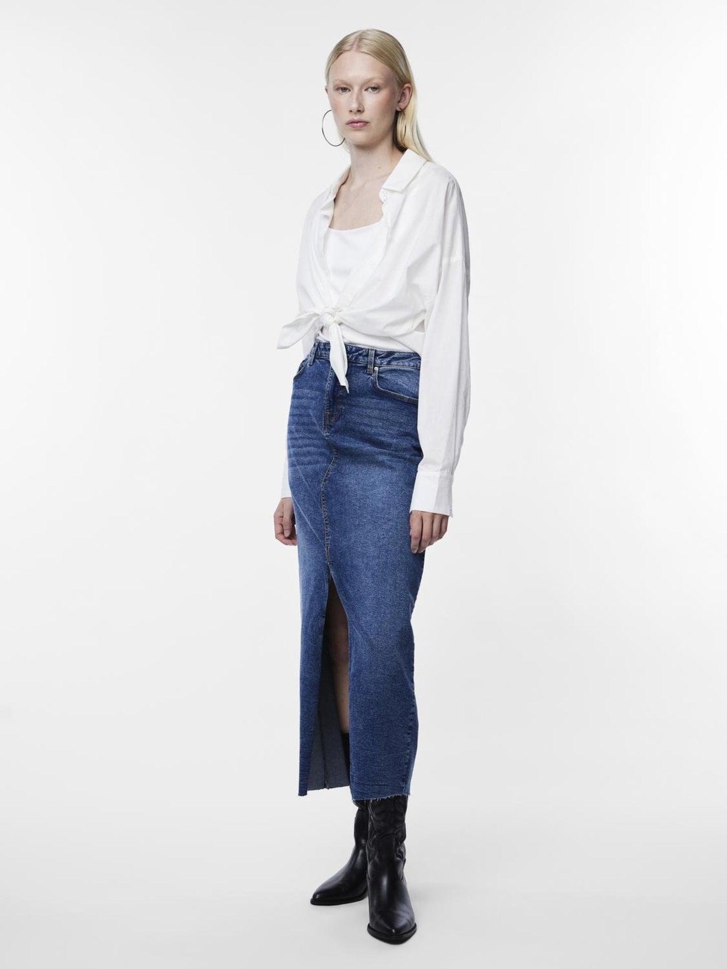 Pieces - JESSIE - Denim midaxi skirt