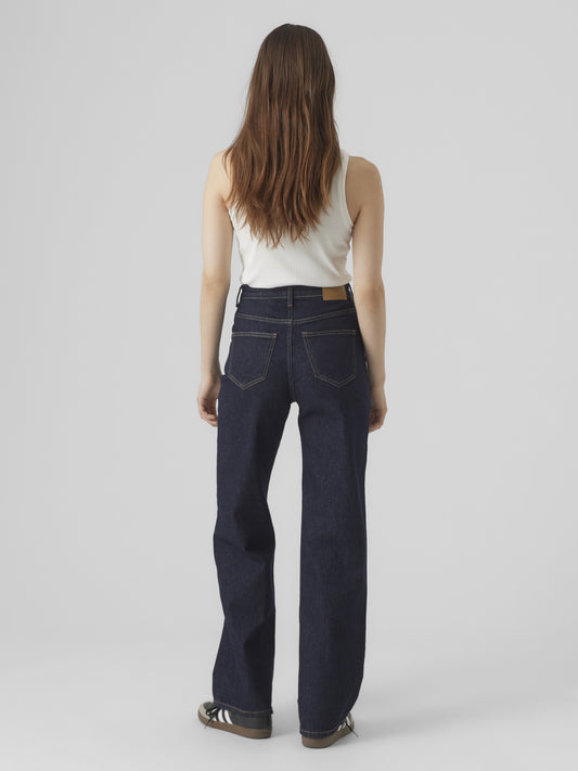 Vero Moda - TESSA - Wide leg high rise dark denim jeans